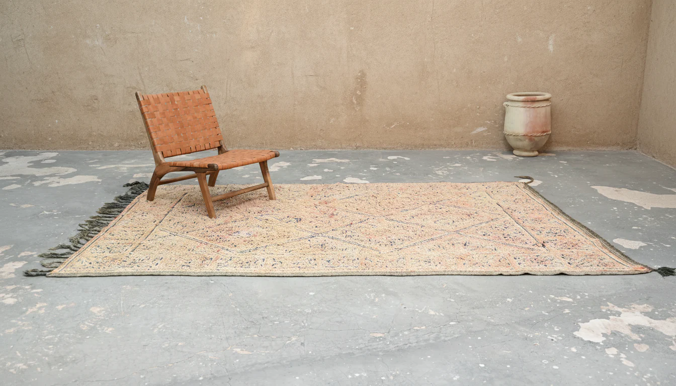 1960s Beni M'Guild Vintage Rug 300×185 cm – Warm Sand & Terracotta Patina, V-278 - Image 2