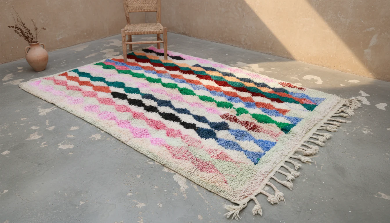 Azilal Rug 240×165 – Colorful Stripe Tribal Pattern, GO-952 - Image 2