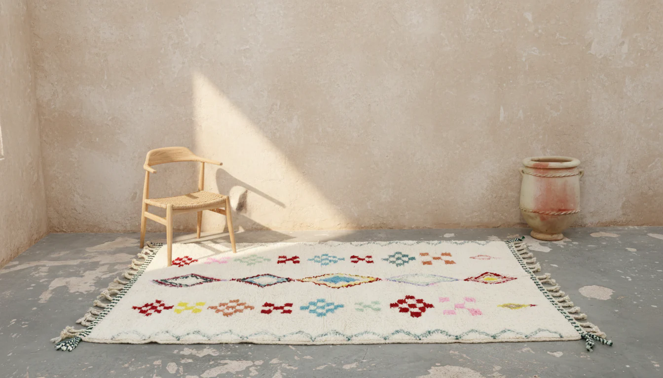Azilal Rug 250×165 cm – Ivory, Multicolor Pastel, AZO-787 - Image 2