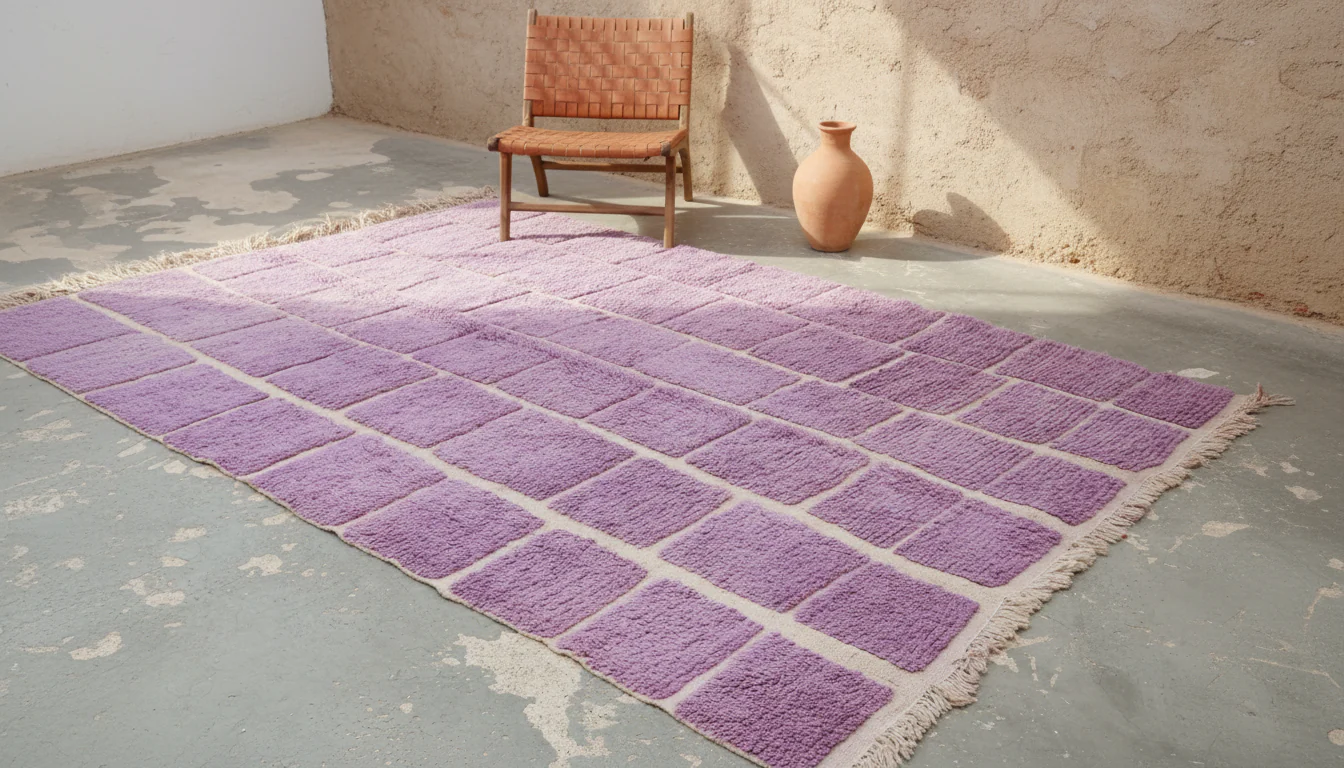 Azilal Rug 290×200 – Purple & Ivory, GO-955 - Image 5