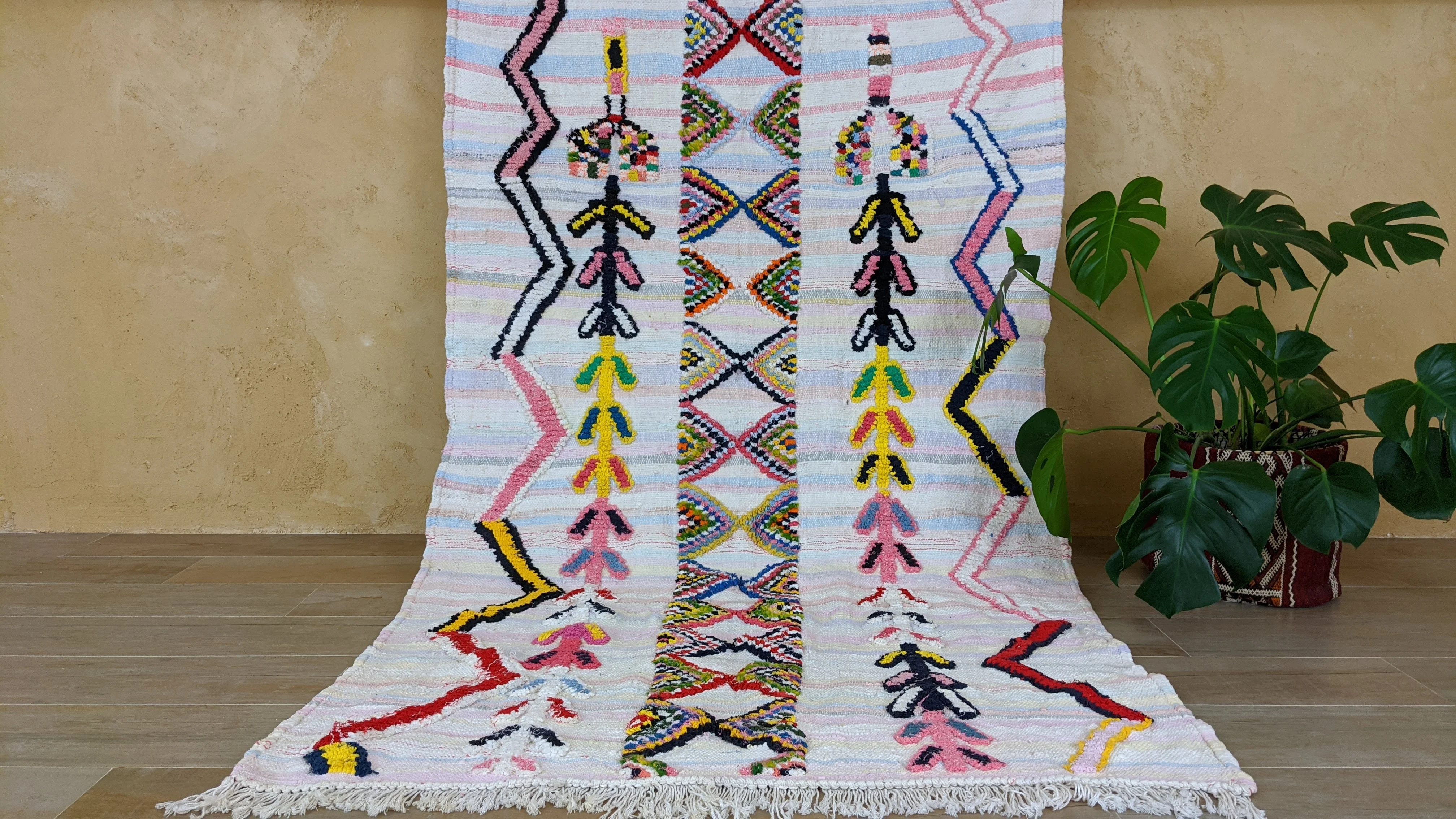 Boucherouite Rug, 210 x 120 cm || 6.89 x 3.94 feet