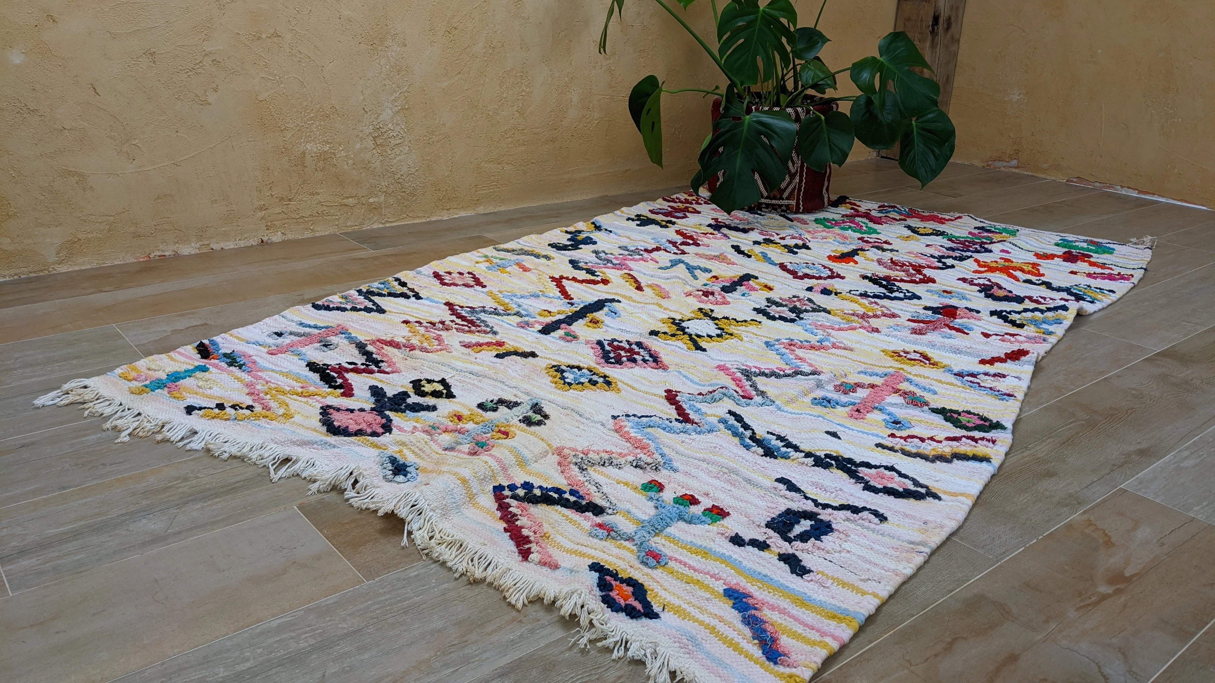Boucherouite Rug, 215 x 120 cm || 7.05 x 3.94 feet - Image 7