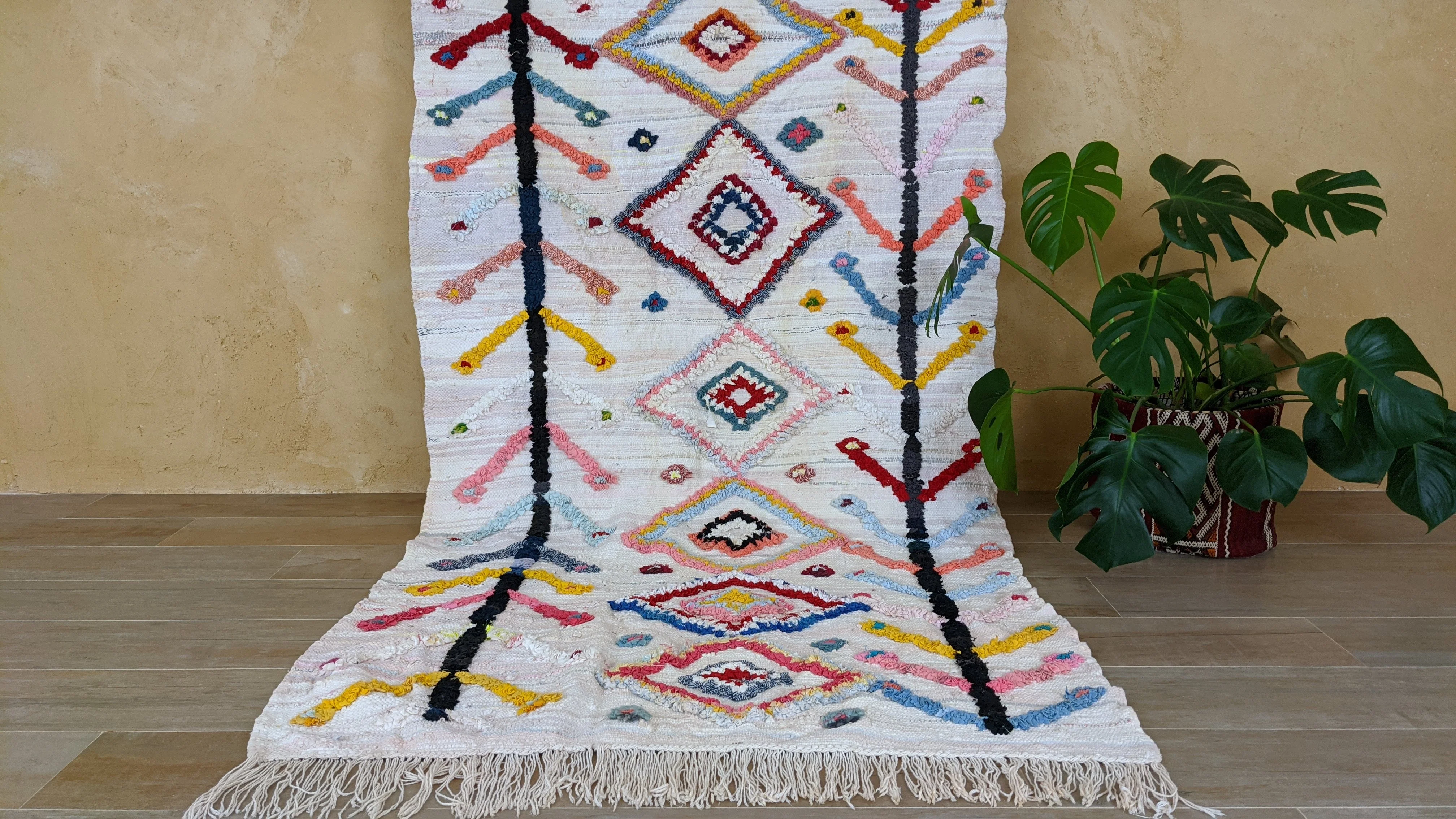 Boucherouite Rug, 215 x 120 cm || 7.05 x 3.94 feet