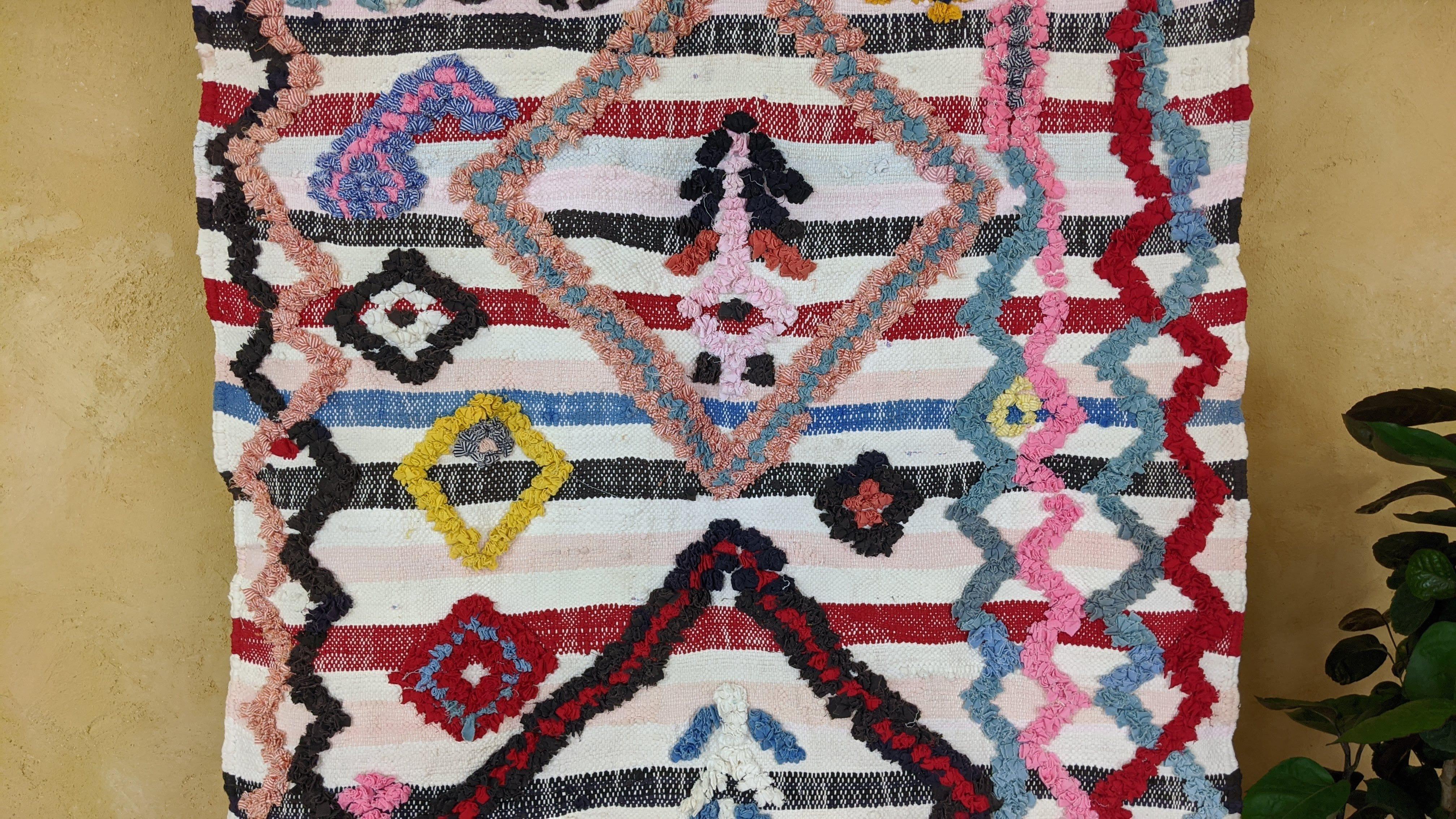 Boucherouite Rug, 220 x 105 cm || 7.22 x 3.44 feet - Image 3