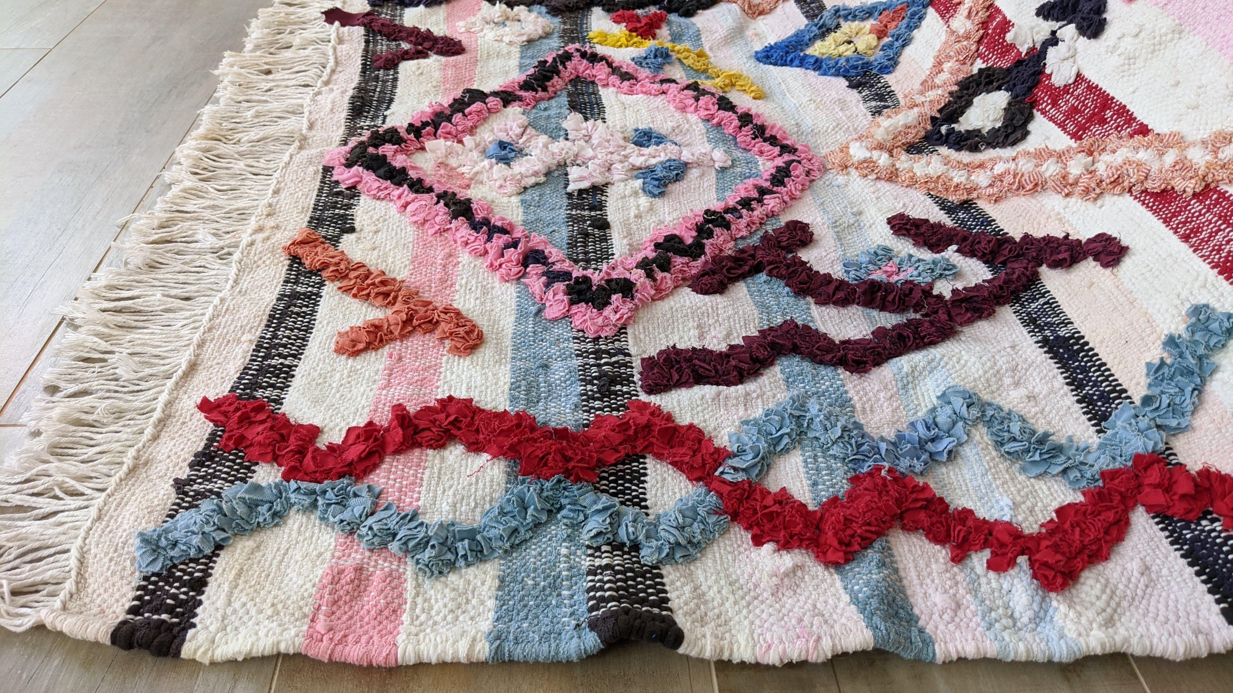 Boucherouite Rug, 220 x 105 cm || 7.22 x 3.44 feet - Image 6