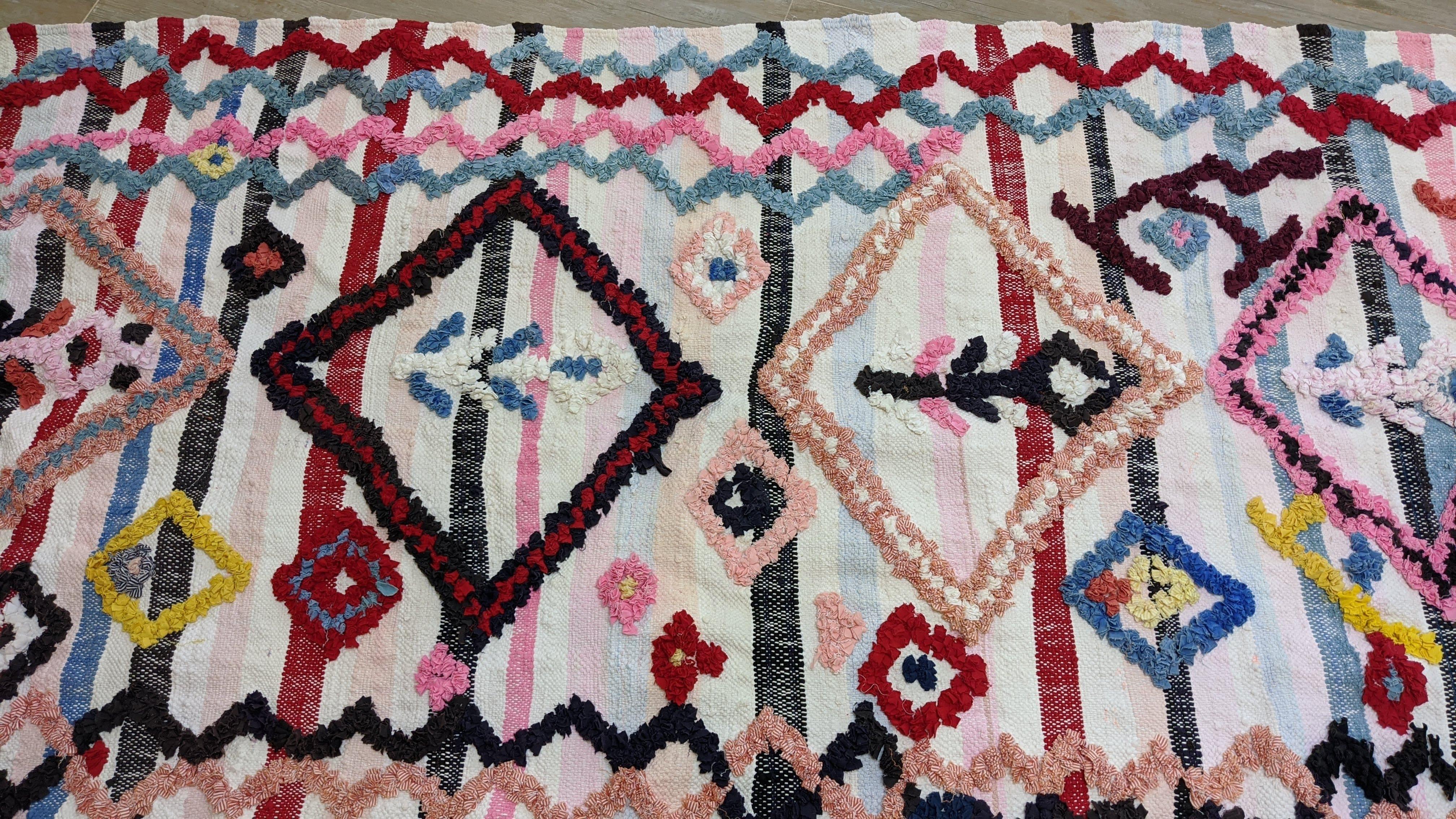 Boucherouite Rug, 220 x 105 cm || 7.22 x 3.44 feet - Image 9