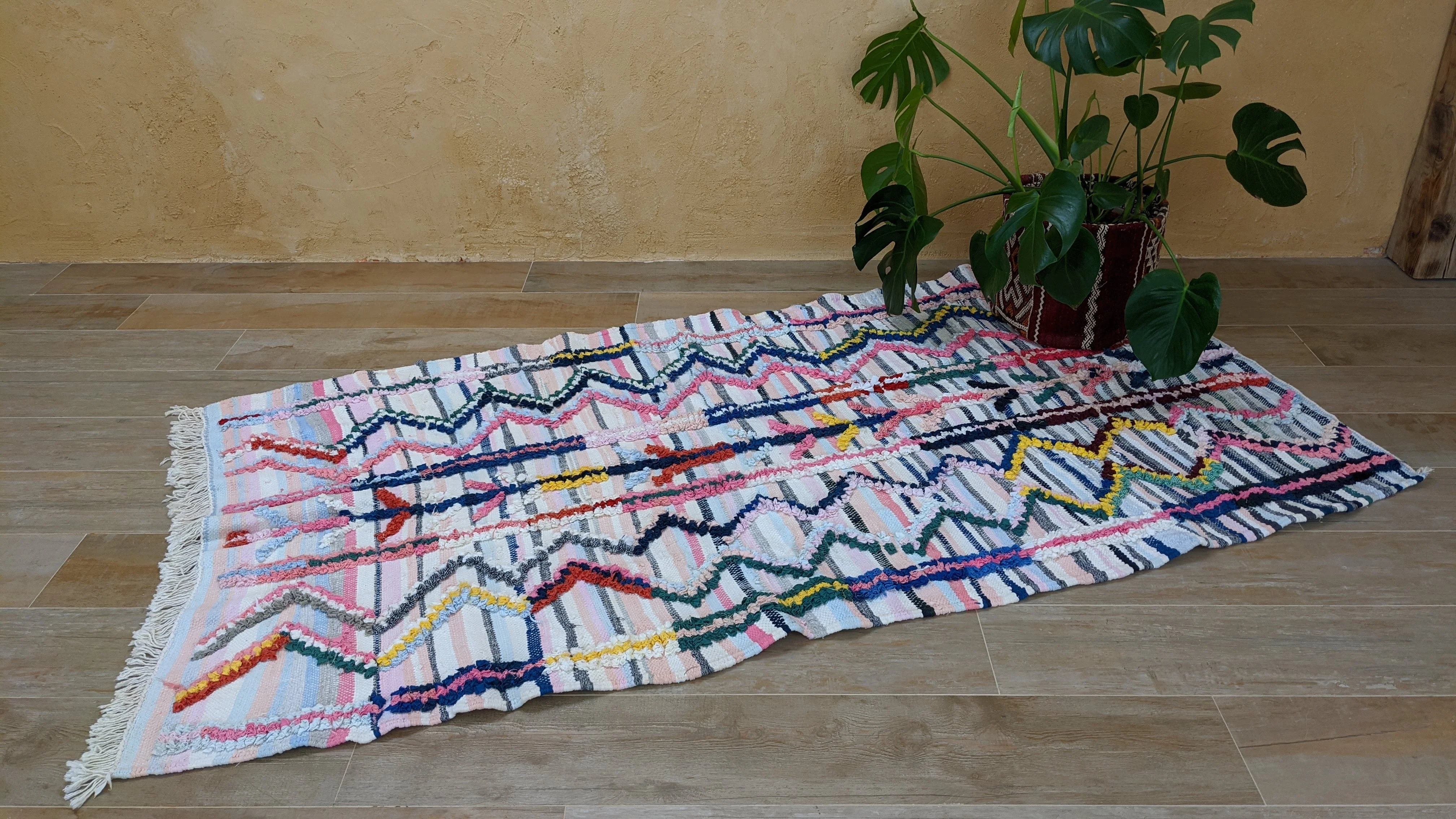 Boucherouite Rug, 220 x 110 cm || 7.22 x 3.61 feet - Image 3