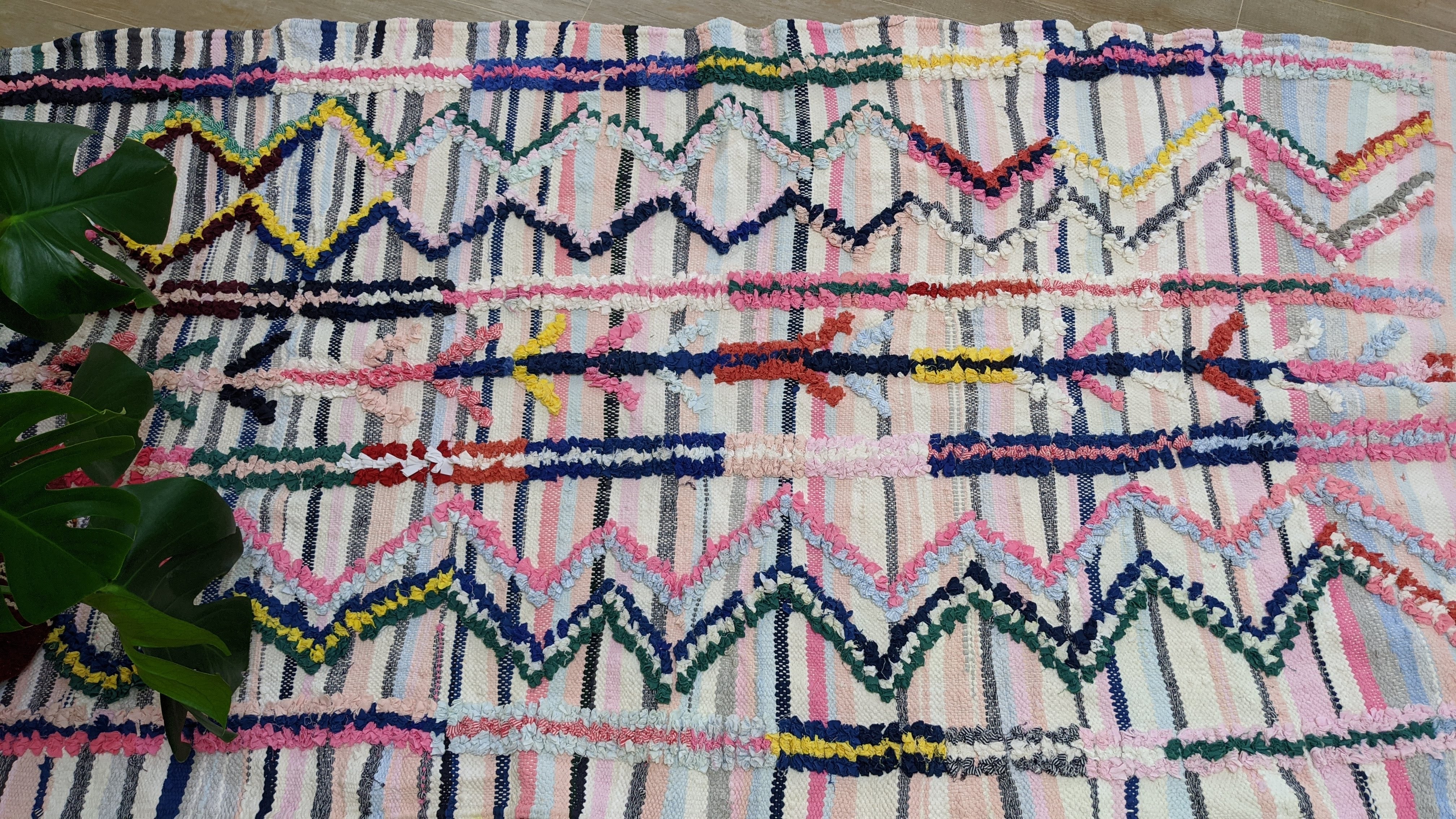 Boucherouite Rug, 220 x 110 cm || 7.22 x 3.61 feet - Image 5