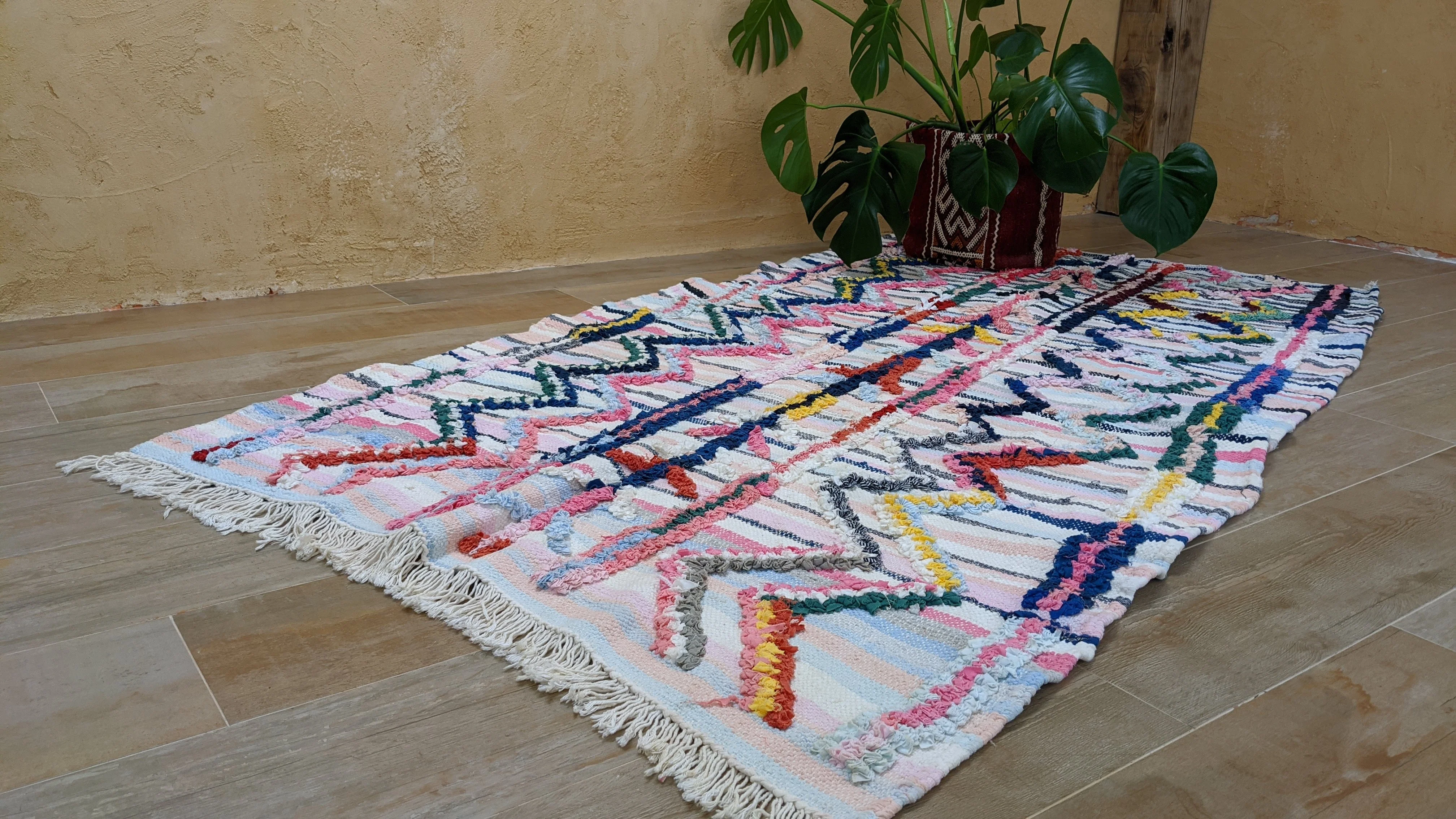 Boucherouite Rug, 220 x 110 cm || 7.22 x 3.61 feet - Image 7