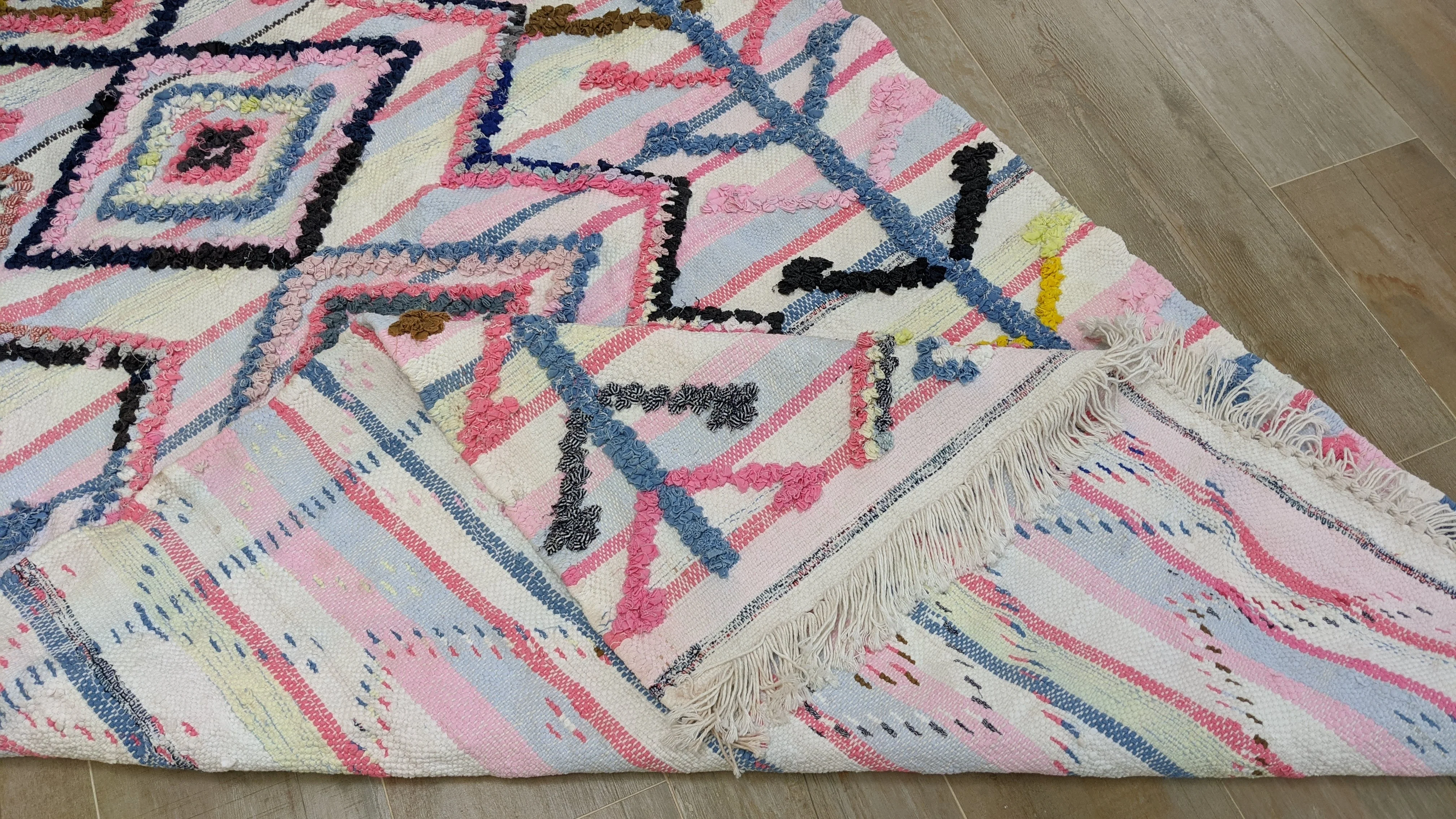 Boucherouite Rug, 220 x 115 cm || 7.22 x 3.77 feet - Image 6