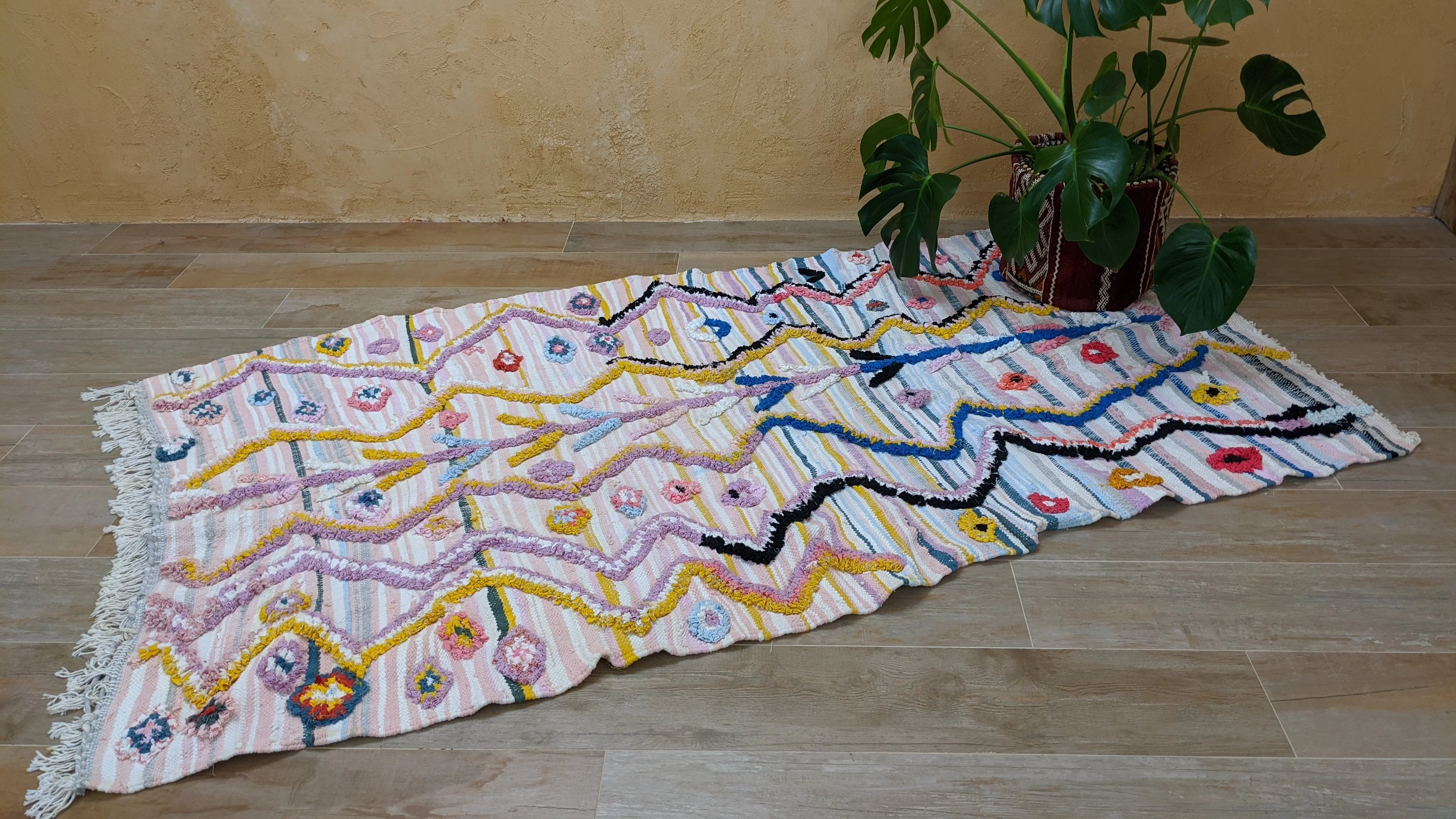 Boucherouite Rug, 220 x 120 cm || 7.22 x 3.94 feet - Image 3