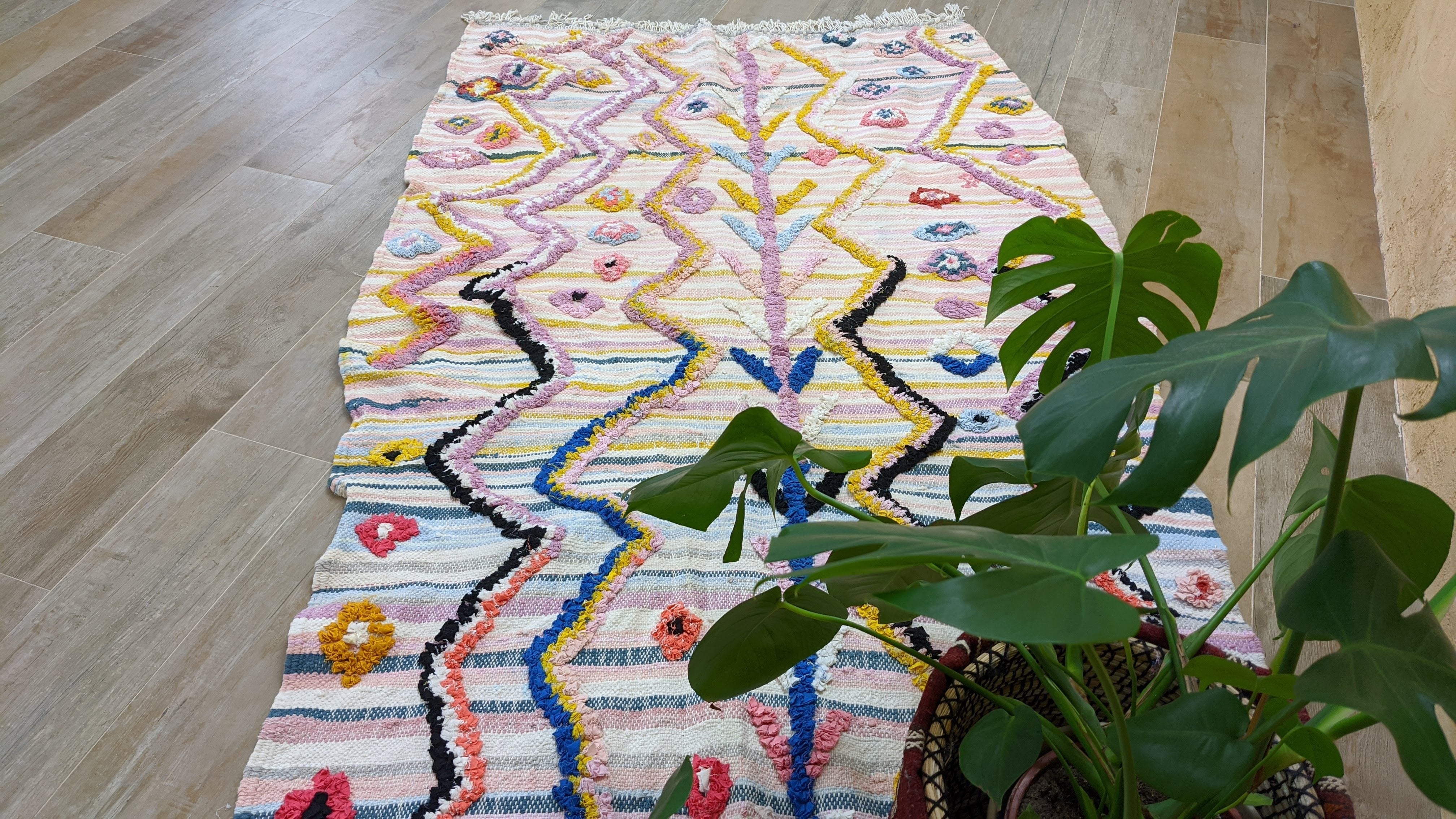 Boucherouite Rug, 220 x 120 cm || 7.22 x 3.94 feet - Image 4