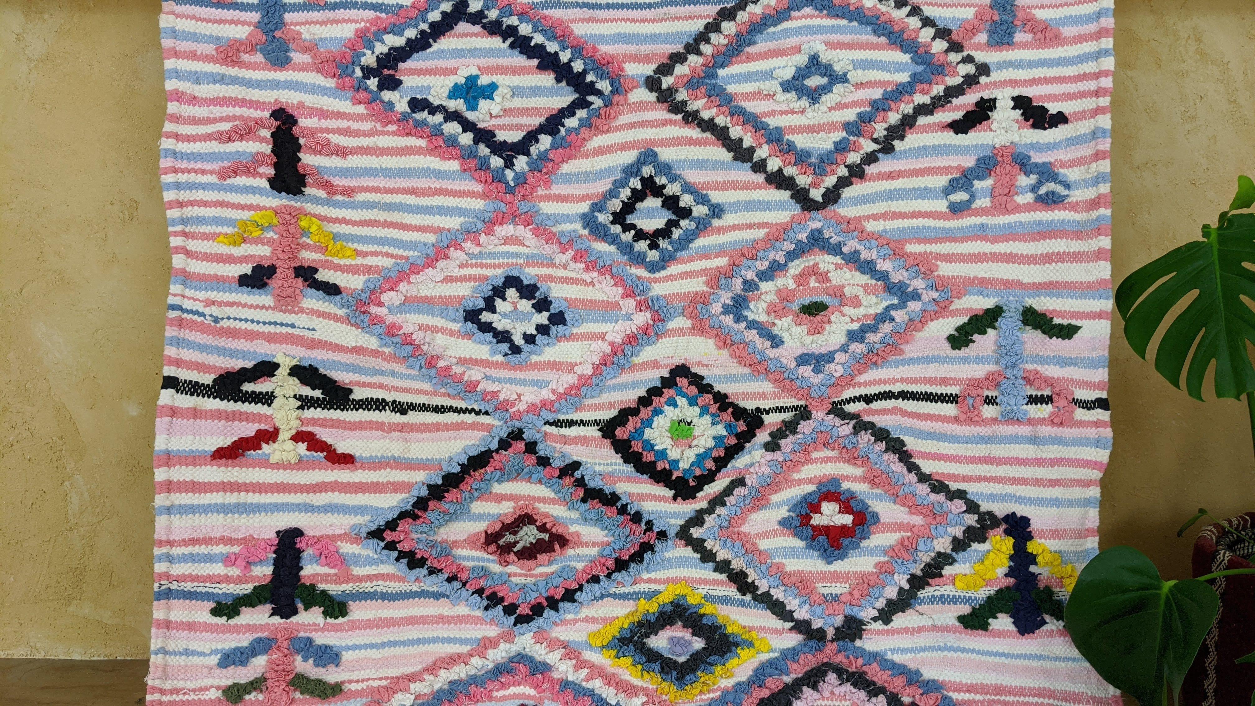 Boucherouite Rug, 220 x 120 cm || 7.22 x 3.94 feet - Image 3