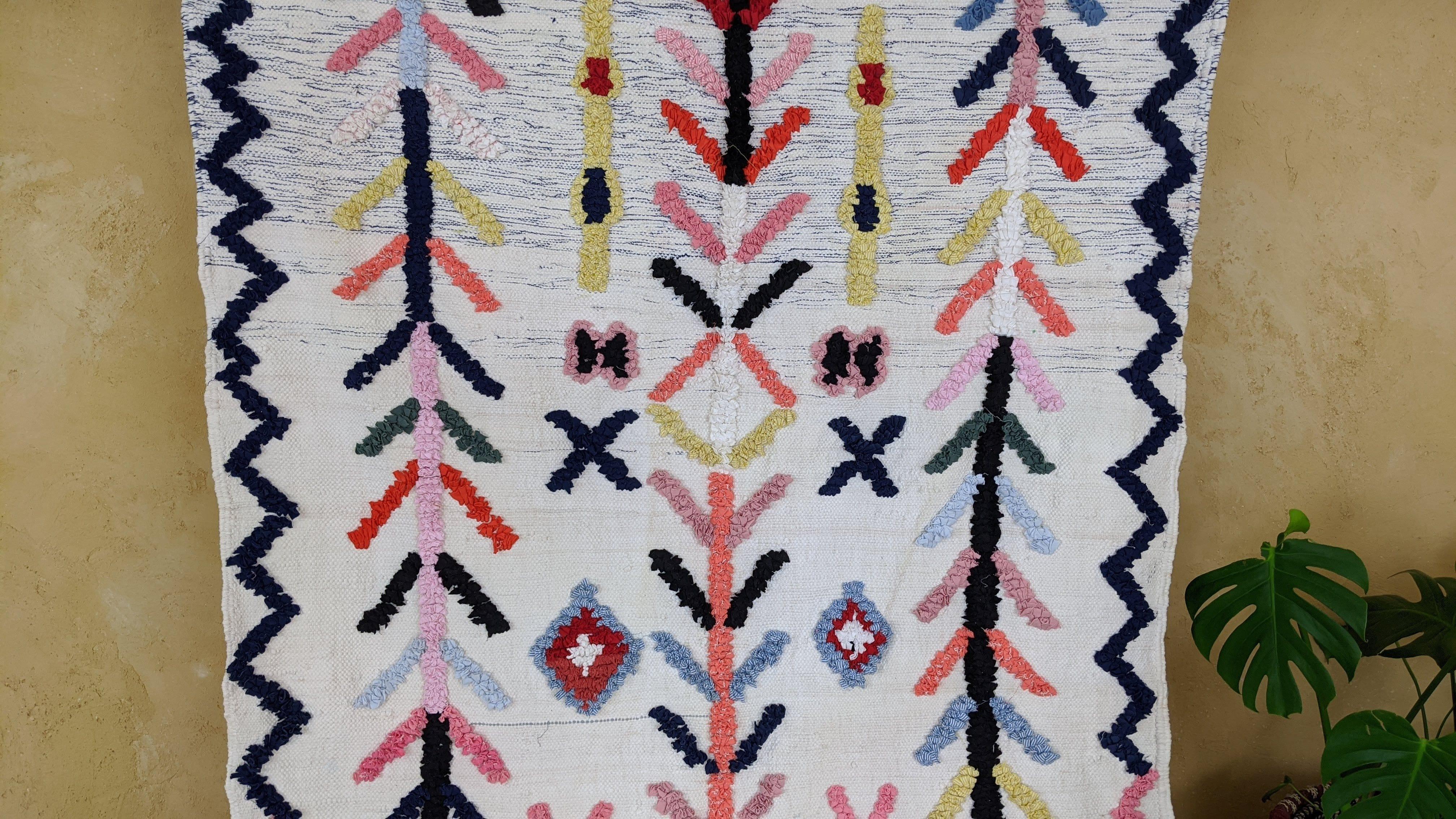 Boucherouite Rug, 220 x 130 cm || 7.22 x 4.27 feet - Image 3