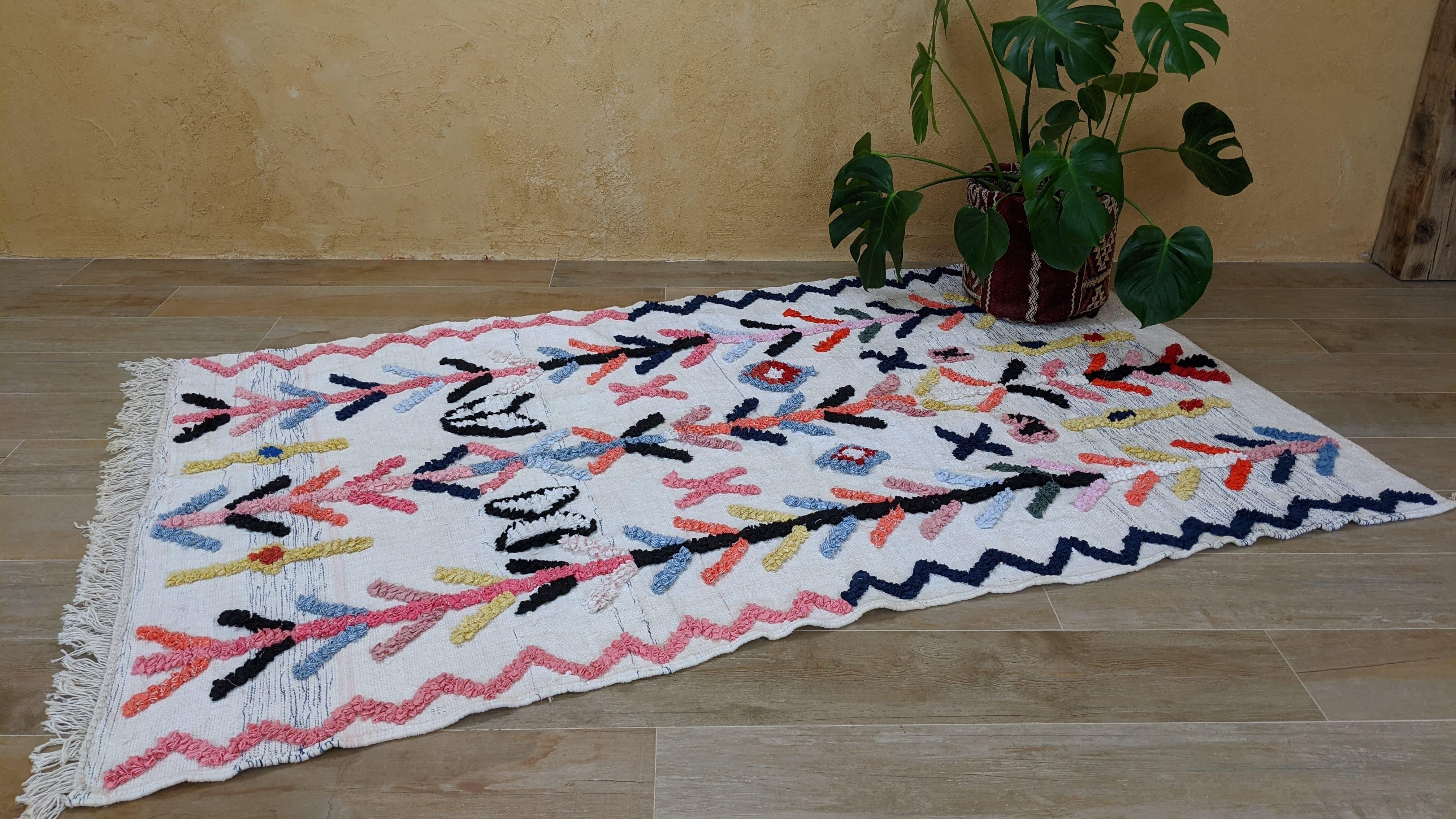 Boucherouite Rug, 220 x 130 cm || 7.22 x 4.27 feet - Image 6