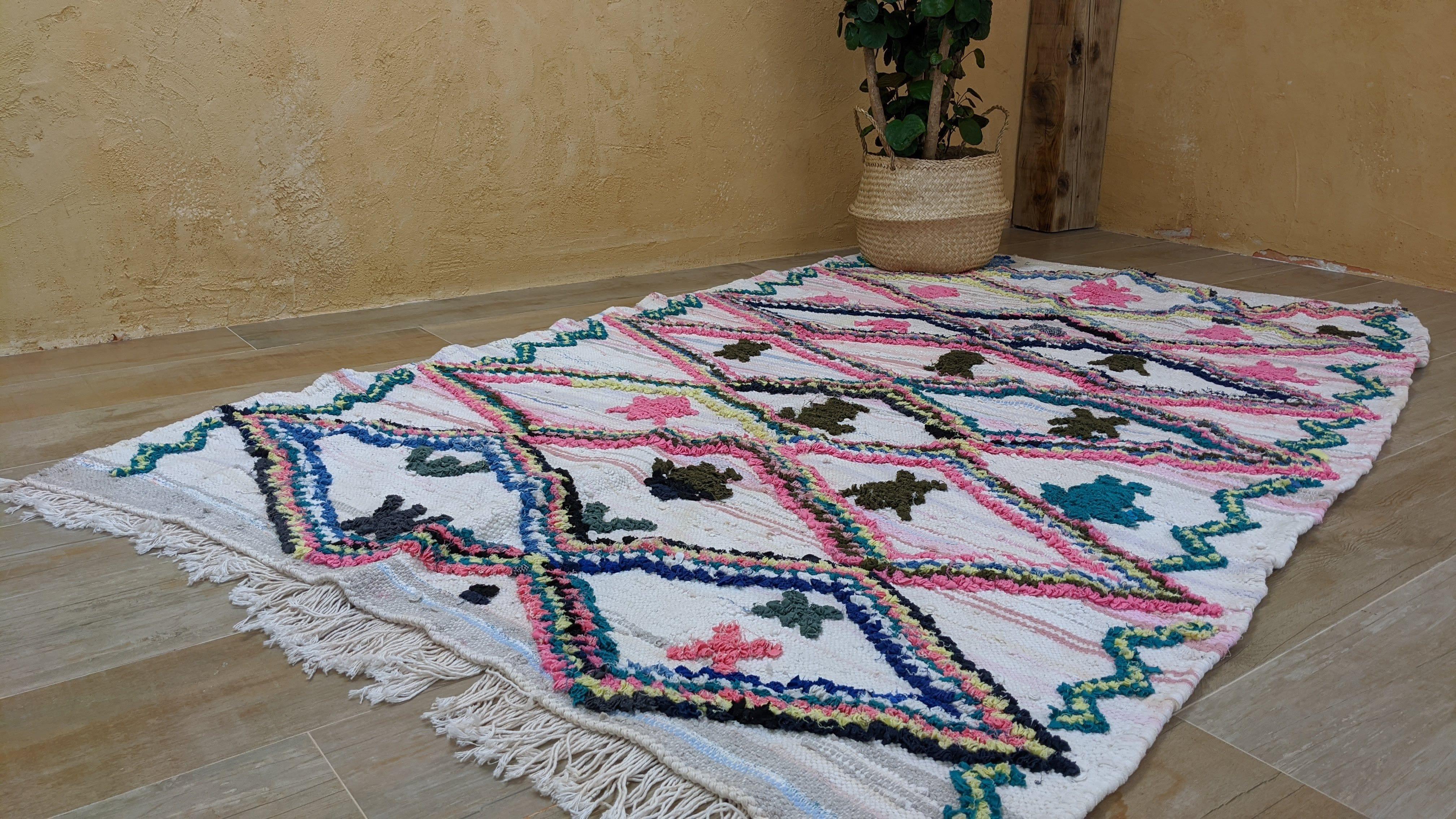Boucherouite Rug, 220 x 135 cm || 7.22 x 4.43 feet - Image 12