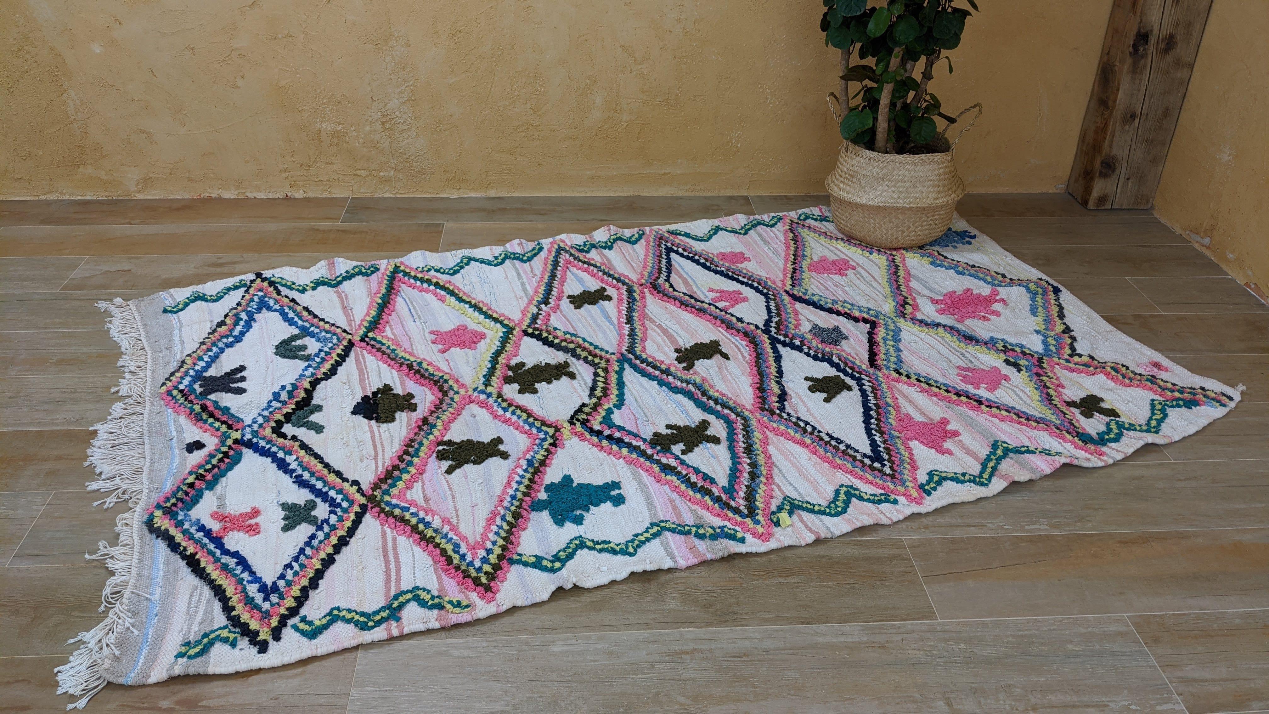 Boucherouite Rug, 220 x 135 cm || 7.22 x 4.43 feet - Image 5
