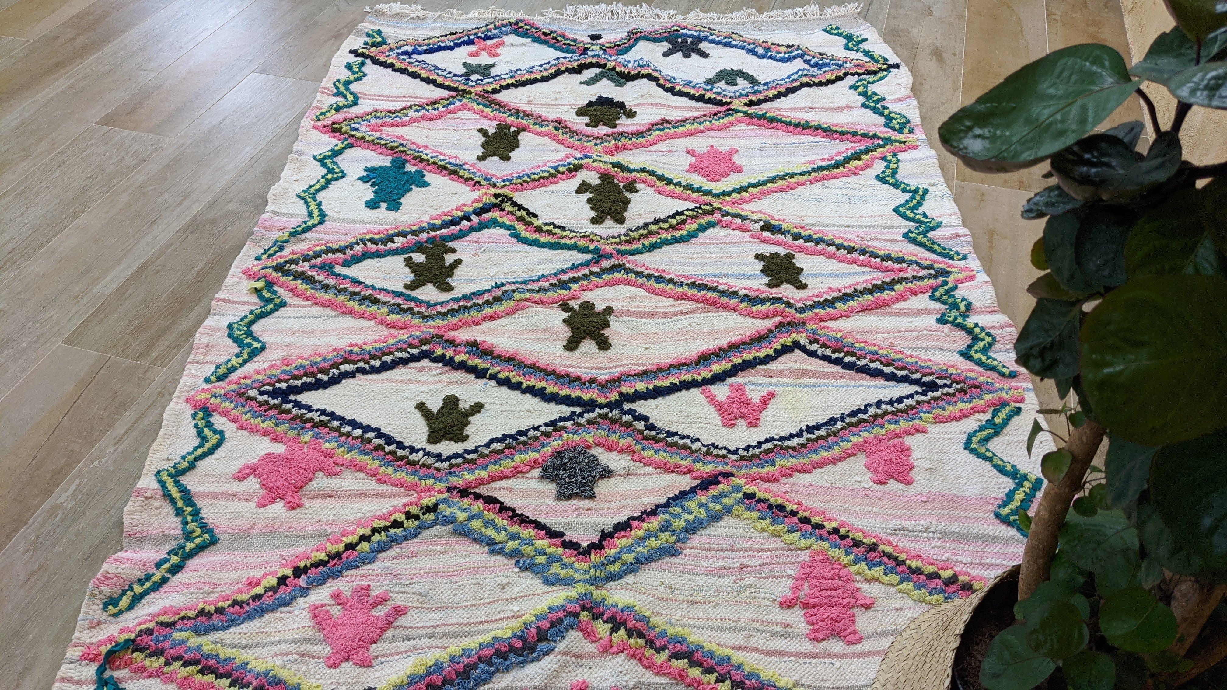 Boucherouite Rug, 220 x 135 cm || 7.22 x 4.43 feet - Image 8