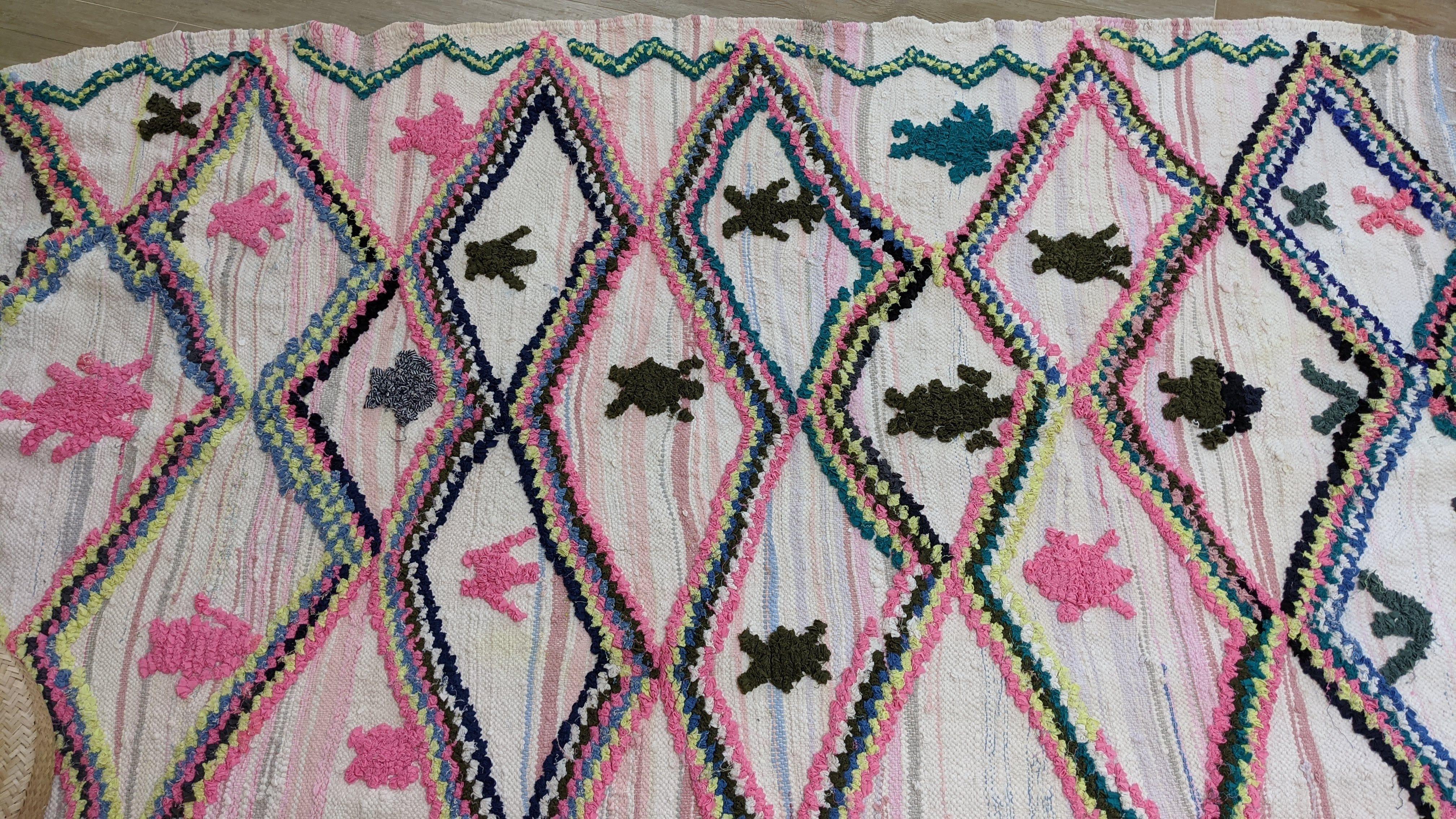 Boucherouite Rug, 220 x 135 cm || 7.22 x 4.43 feet - Image 9