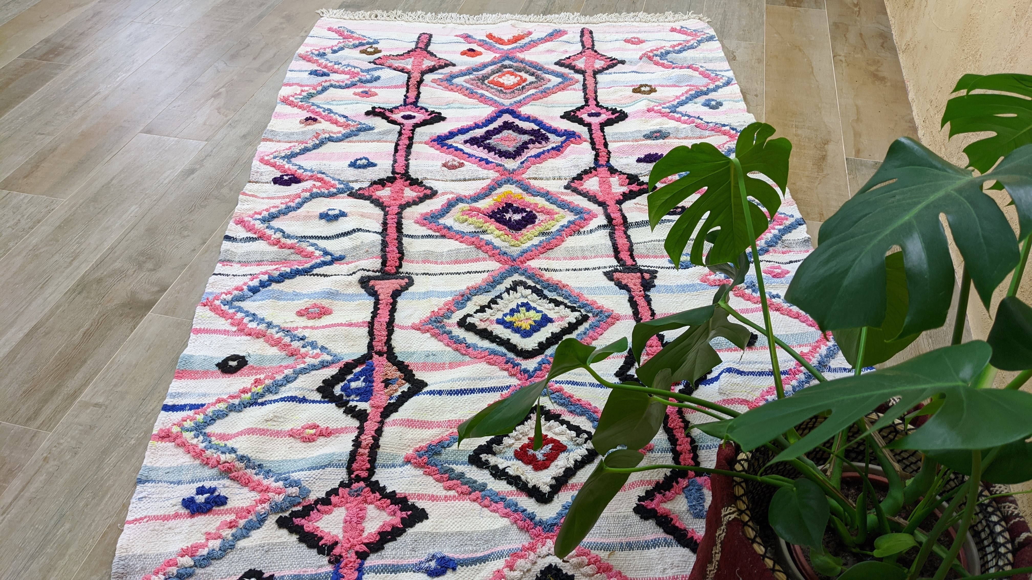 Boucherouite Rug, 230 x 130 cm || 7.55 x 4.27 feet - Image 6