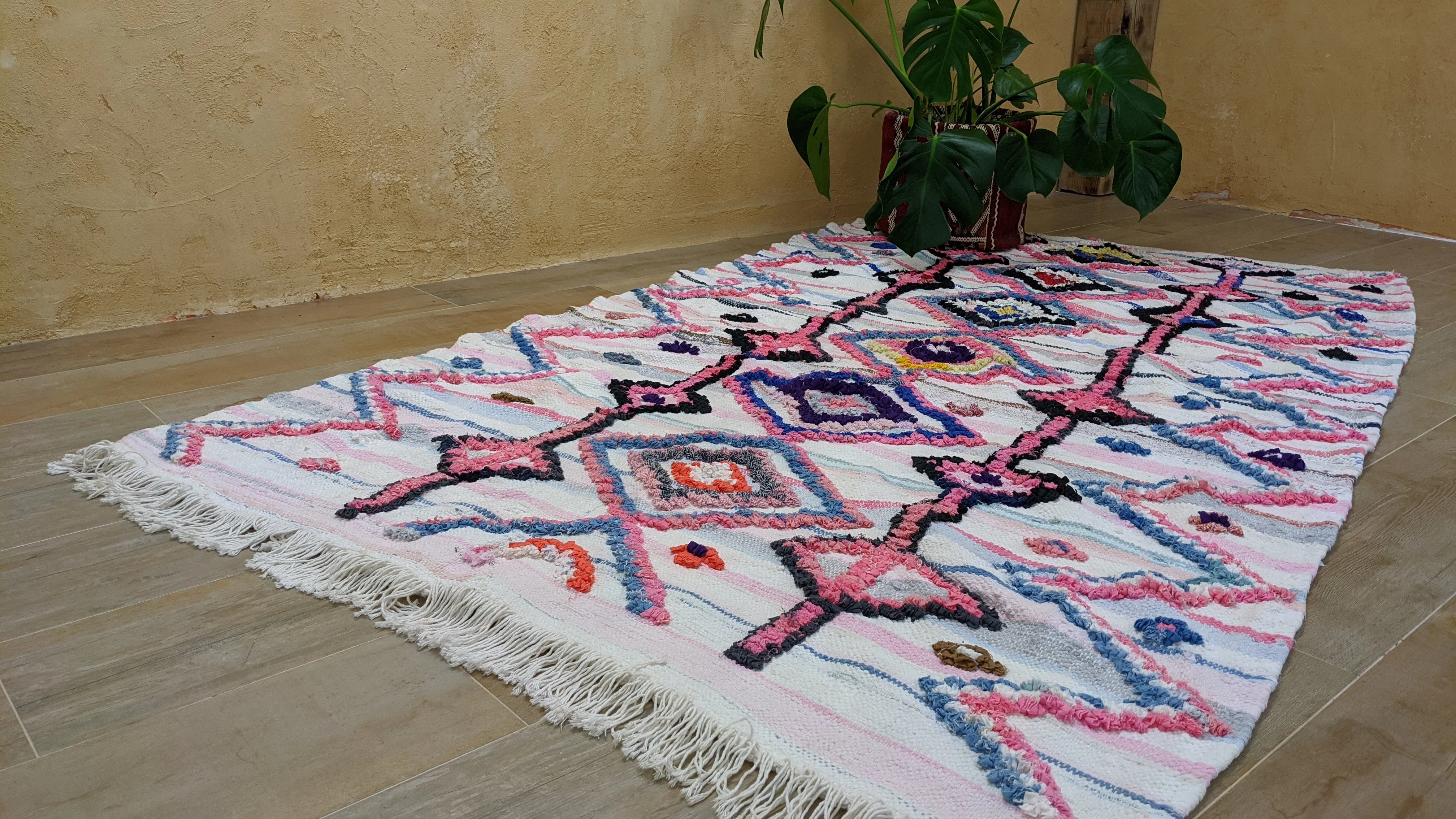 Boucherouite Rug, 230 x 130 cm || 7.55 x 4.27 feet - Image 9