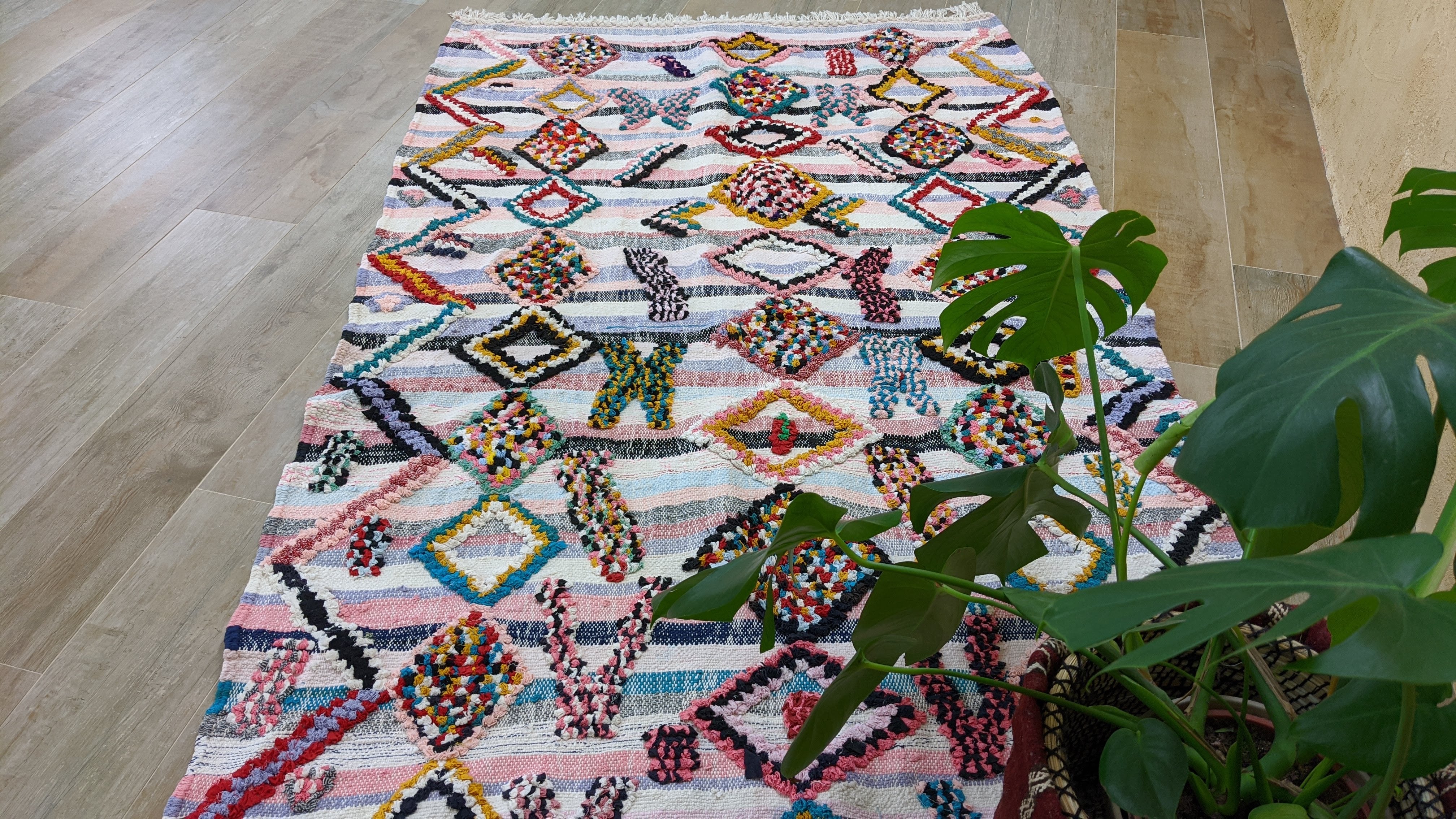 Boucherouite Rug, 230 x 130 cm || 7.55 x 4.27 feet - Image 5