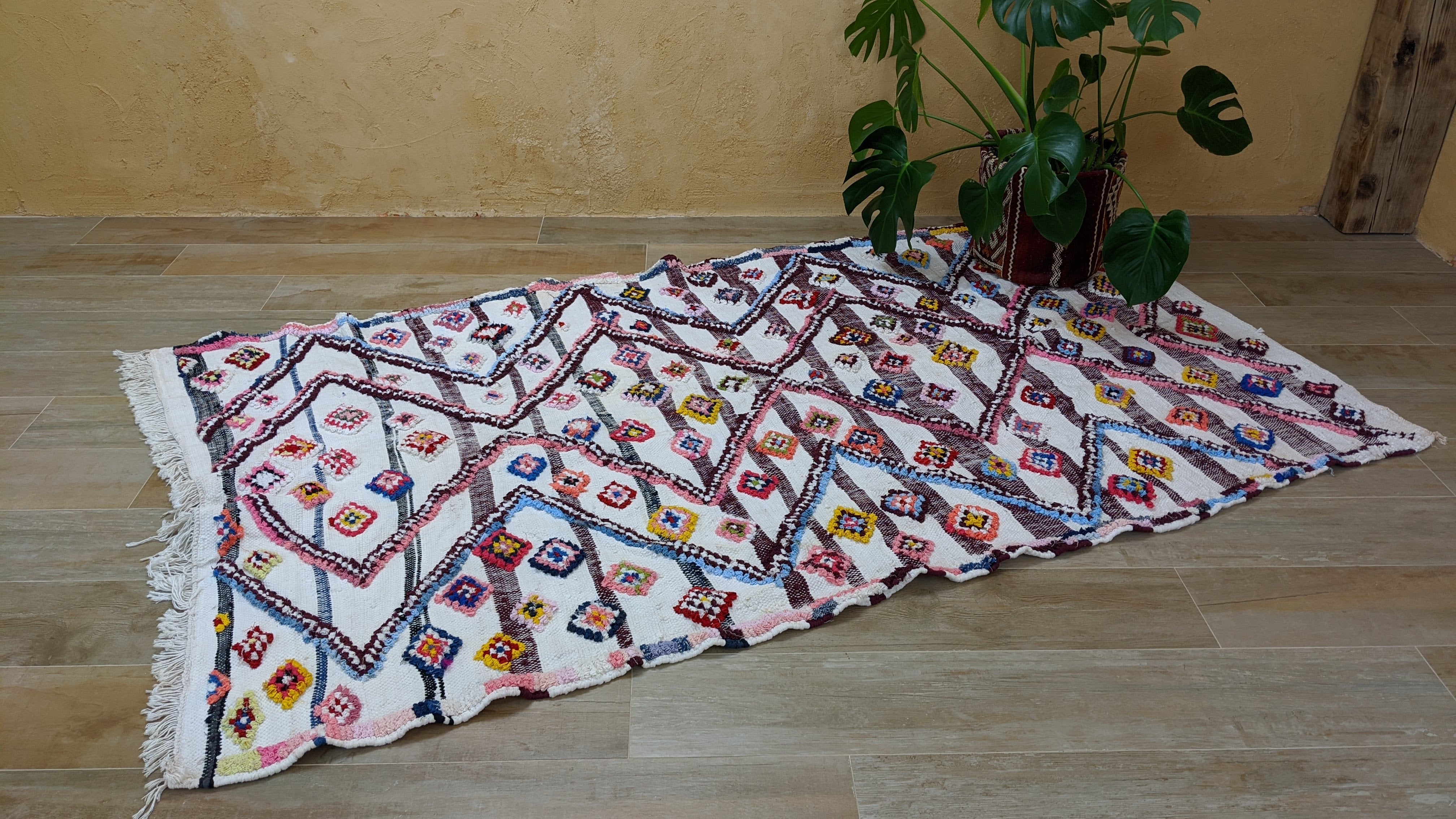 Boucherouite Rug, 230 x 130 cm || 7.55 x 4.27 feet - Image 3