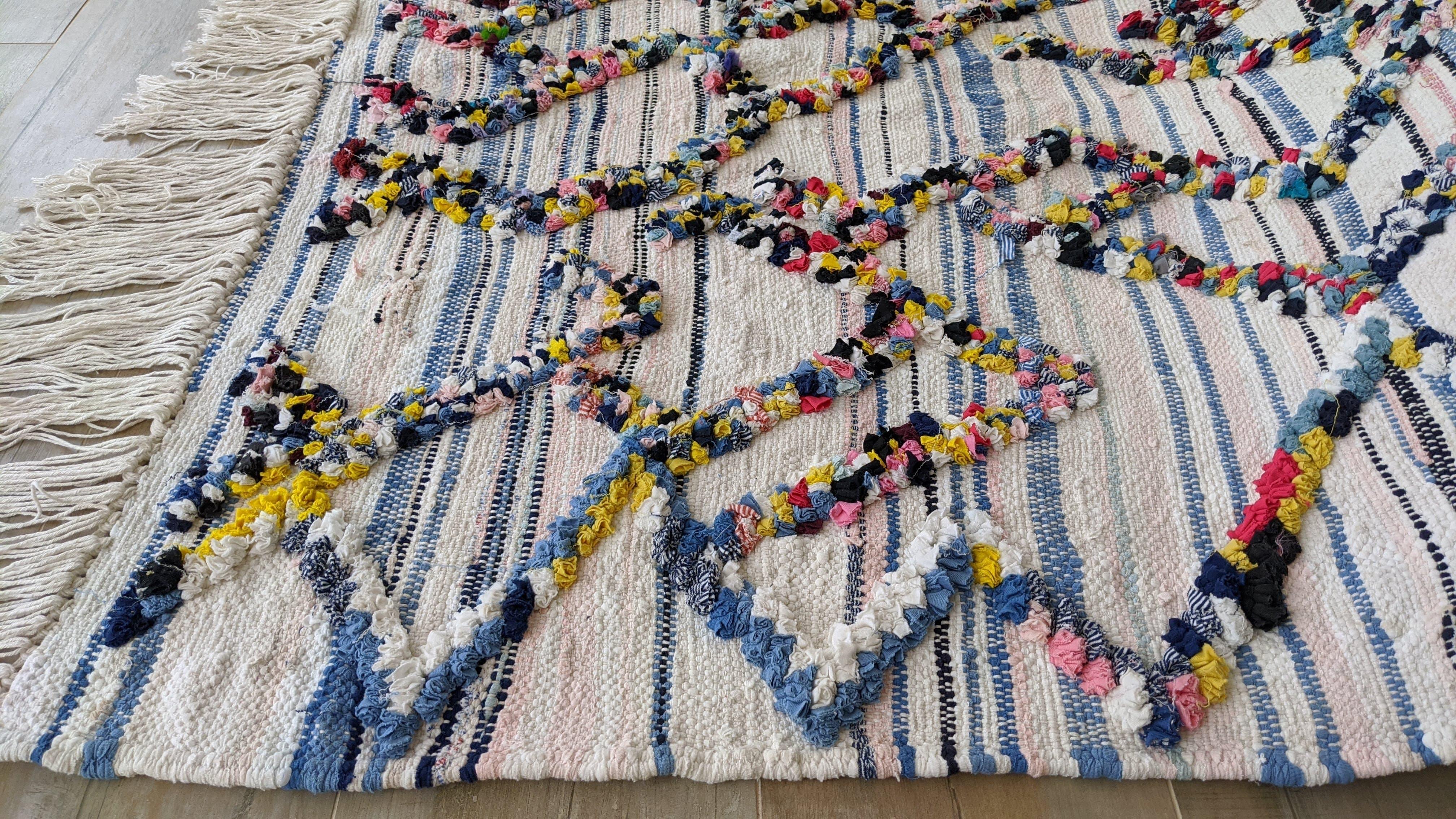 Boucherouite Rug, 240 x 127 cm || 7.87 x 4.17 feet - Image 5