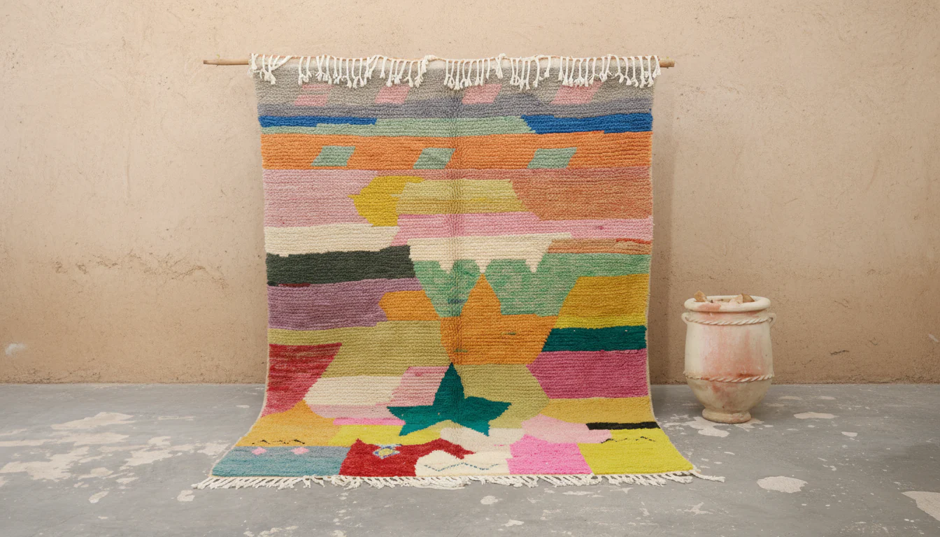 Large Azilal Rug 285×205 – Multicolor Pastel, GO-951
