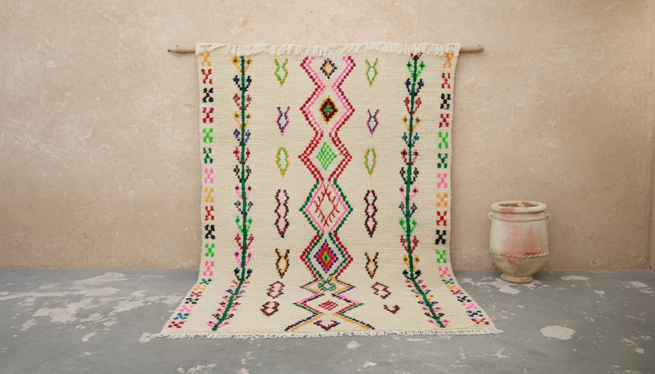 Large Azilal Rug 300×195 cm – Ivory Multicolor, GO-954