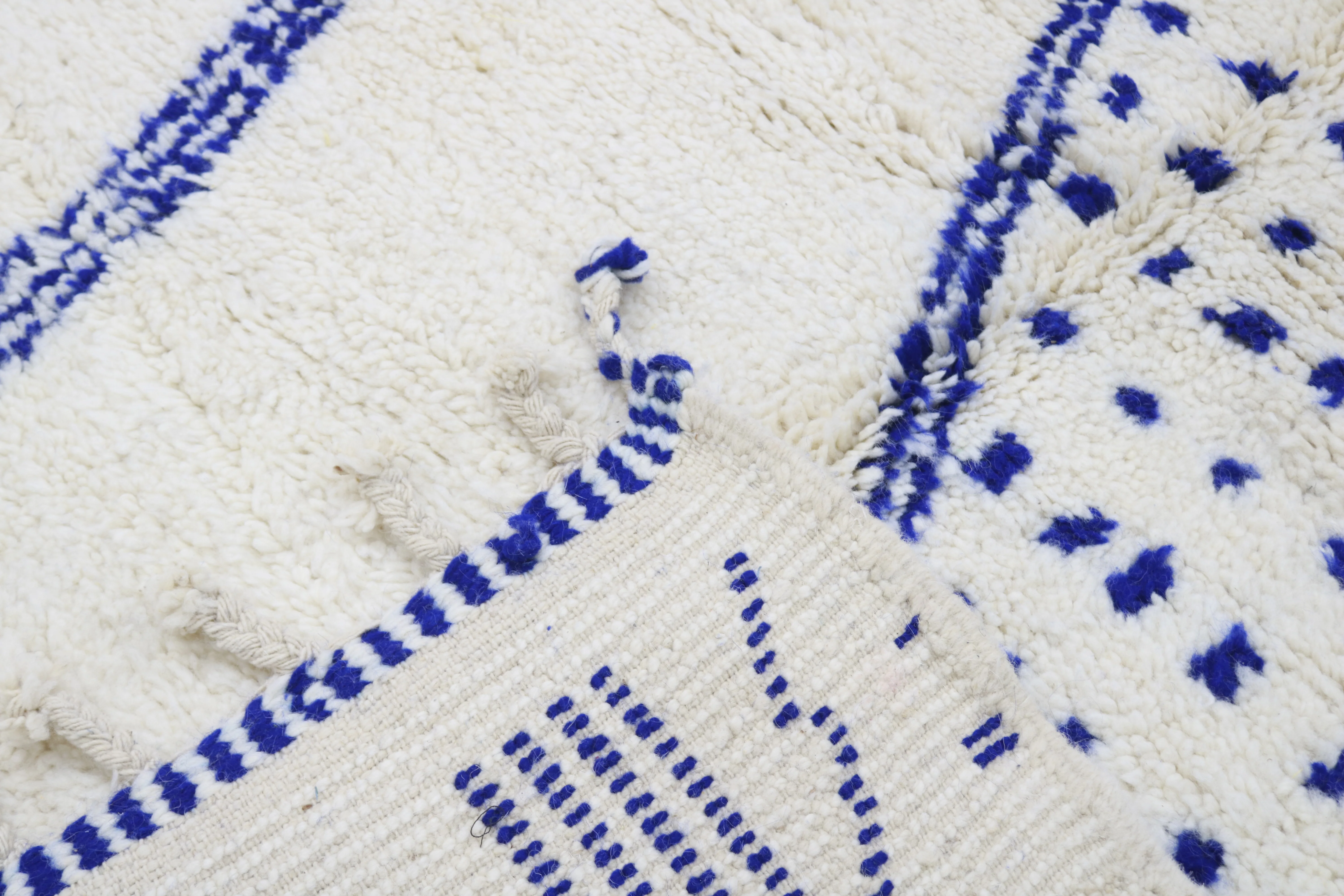 Large Azilal Rug 300×205 cm – Ivory Blue Minimalist, GO-950 - Image 3