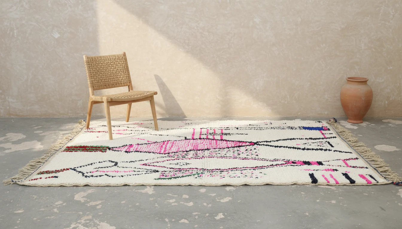 Large Azilal Rug 300 x 210 cm – Ivory, Pink & Multicolor, GO-958 - Image 2
