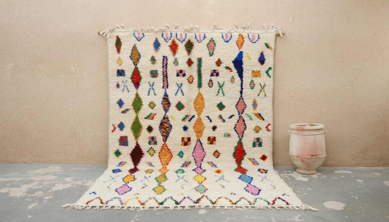 Large Azilal Rug 315×210 cm – Ivory Multicolor Geometric, GO-959