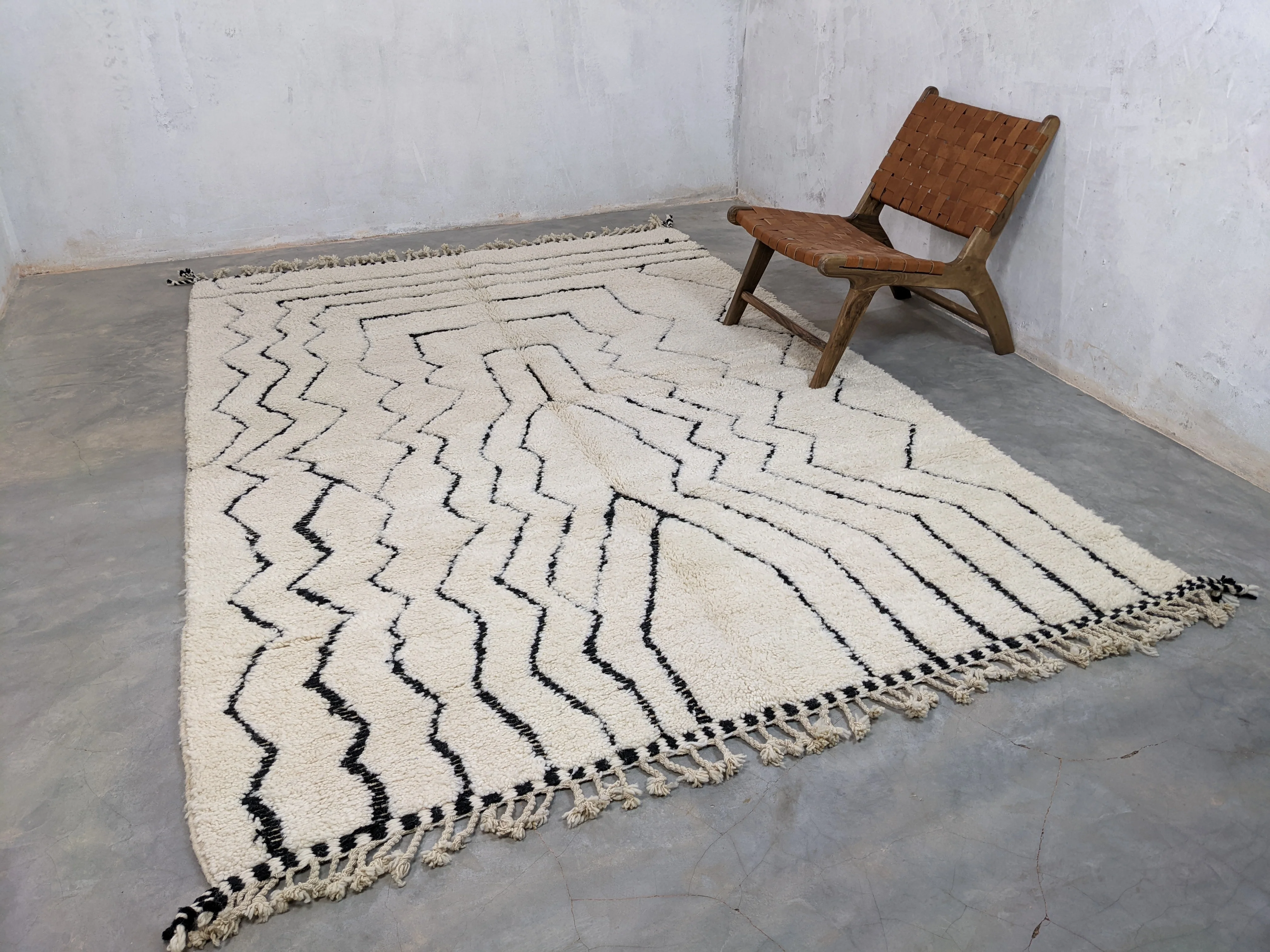 LARGE Beni Ouarain Rug, 290 x 202 cm || 9,51 x 6,63 feet, G-262 - Image 7
