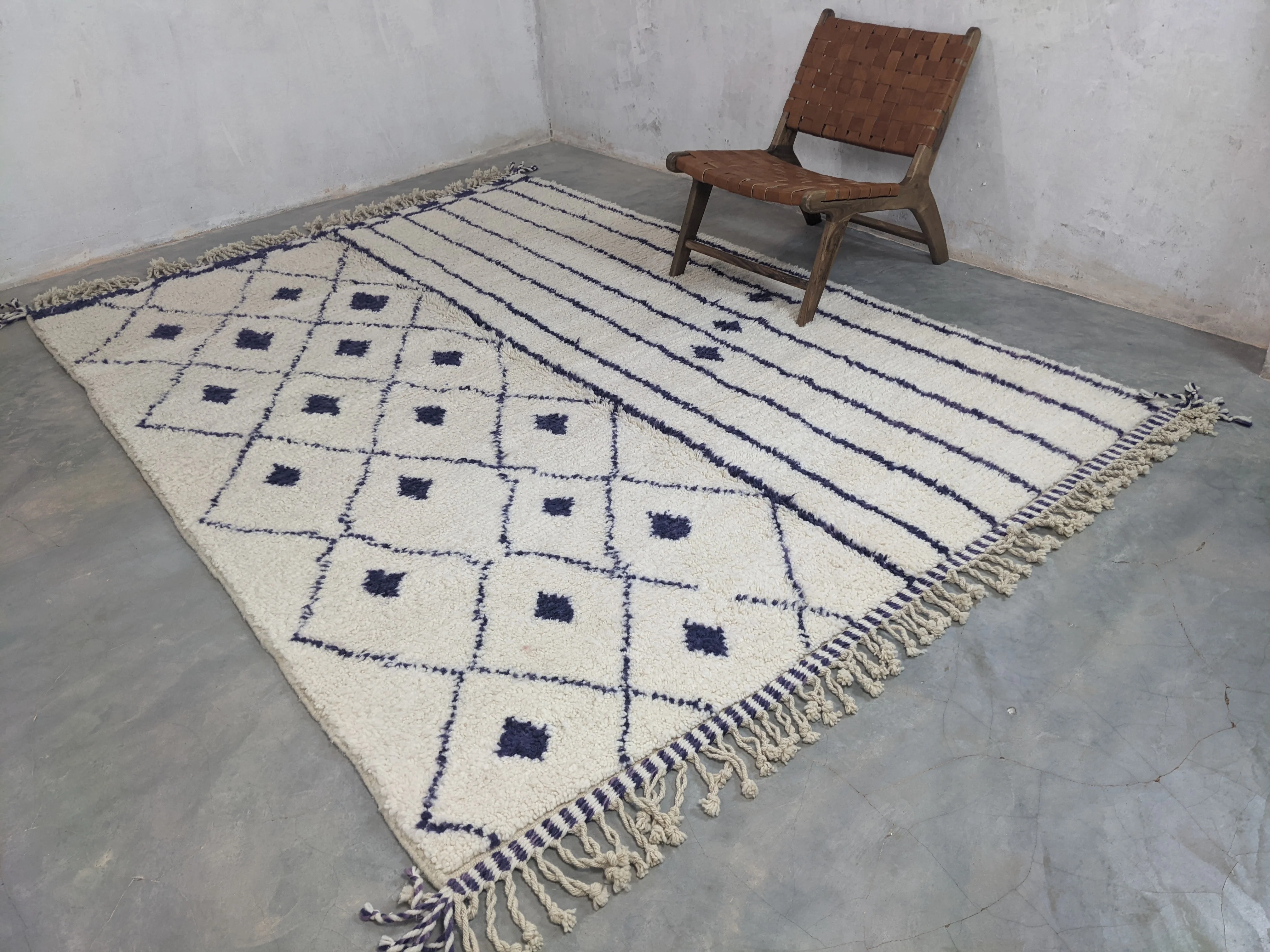 LARGE Beni Ouarain Rug, 295 x 210 cm || 9,68 x 6,89 feet, G-281 - Image 7