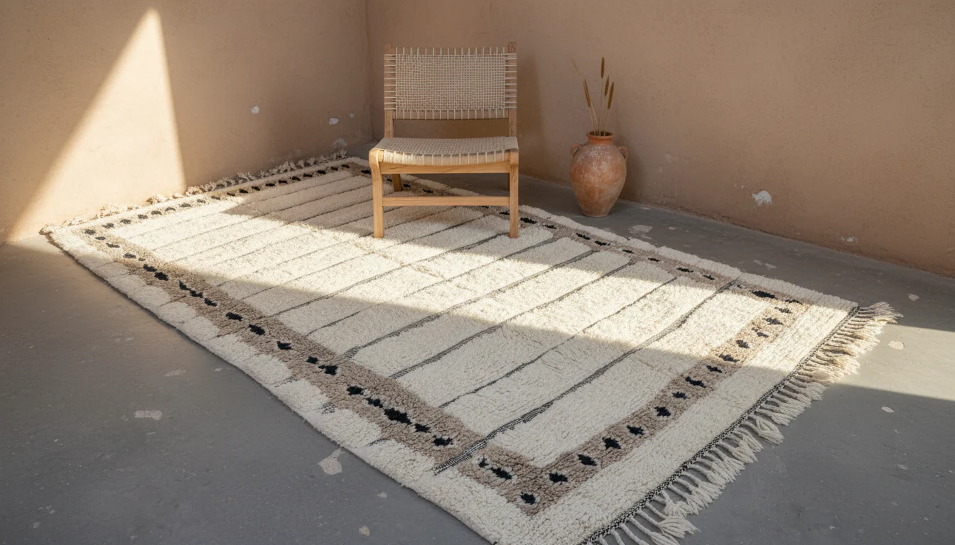 Large Beni Ouarain Rug 320×190 cm - Ivory / Warm beige / Soft brown, GO-953 - Image 2