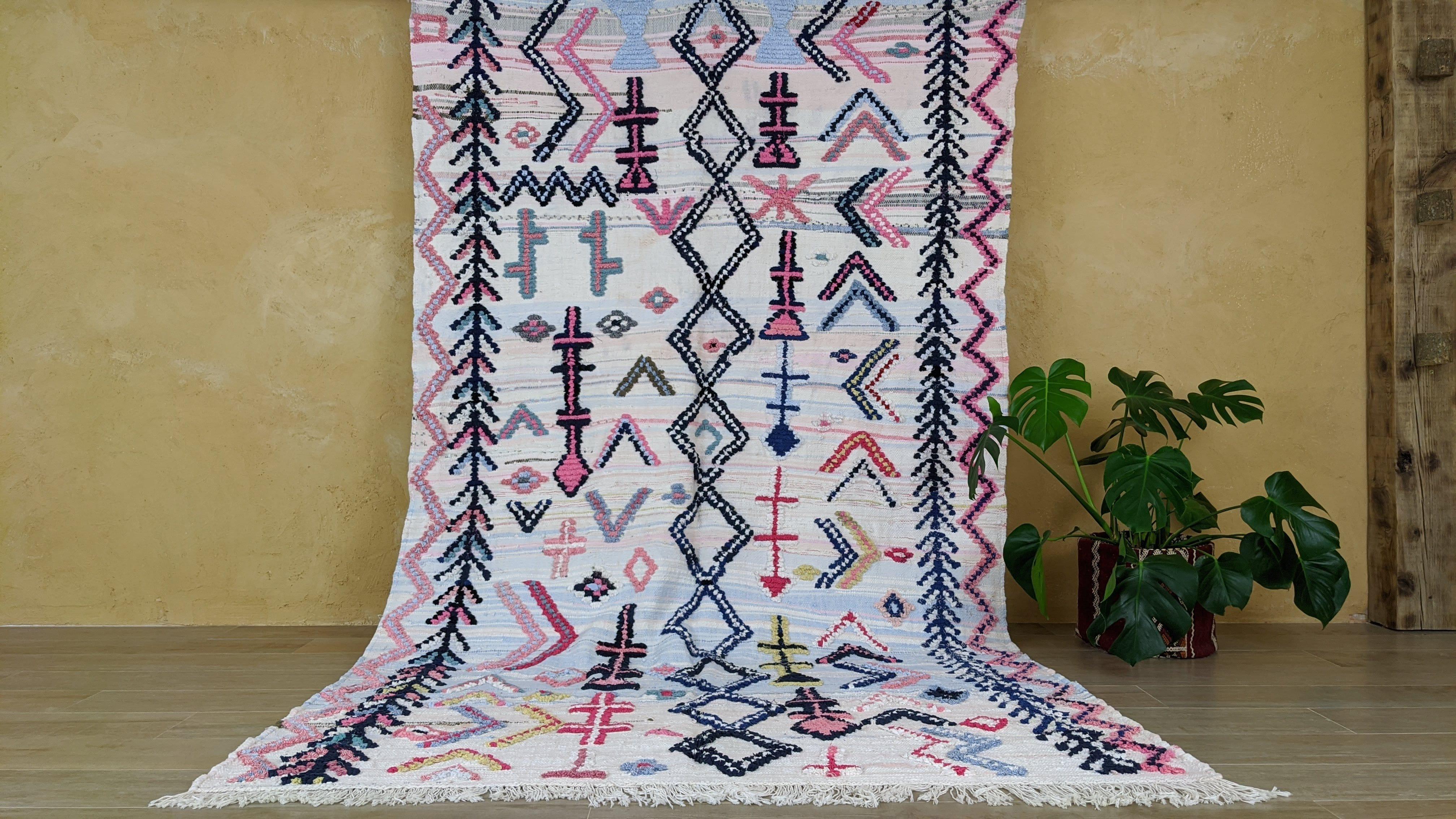 Large Boucherouite Rug, 305 x 175 cm || 10.01 x 5.74 feet