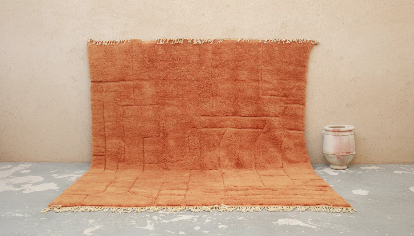 Large Mrirt Rug 330×310 cm – Luxury Terracotta Berber Wool Rug, GO-969