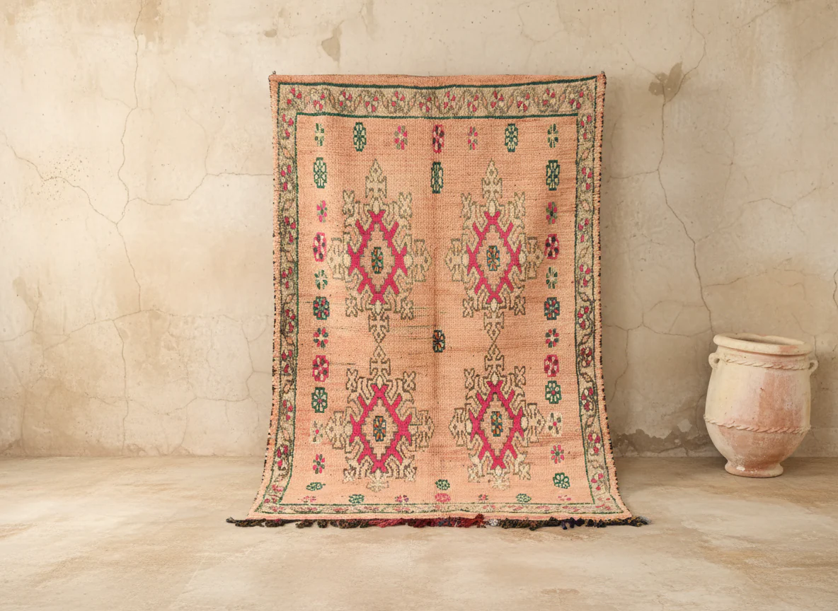 Vintage 1970s Handwoven Boujaad Rug, 240 x 155 cm, V-152