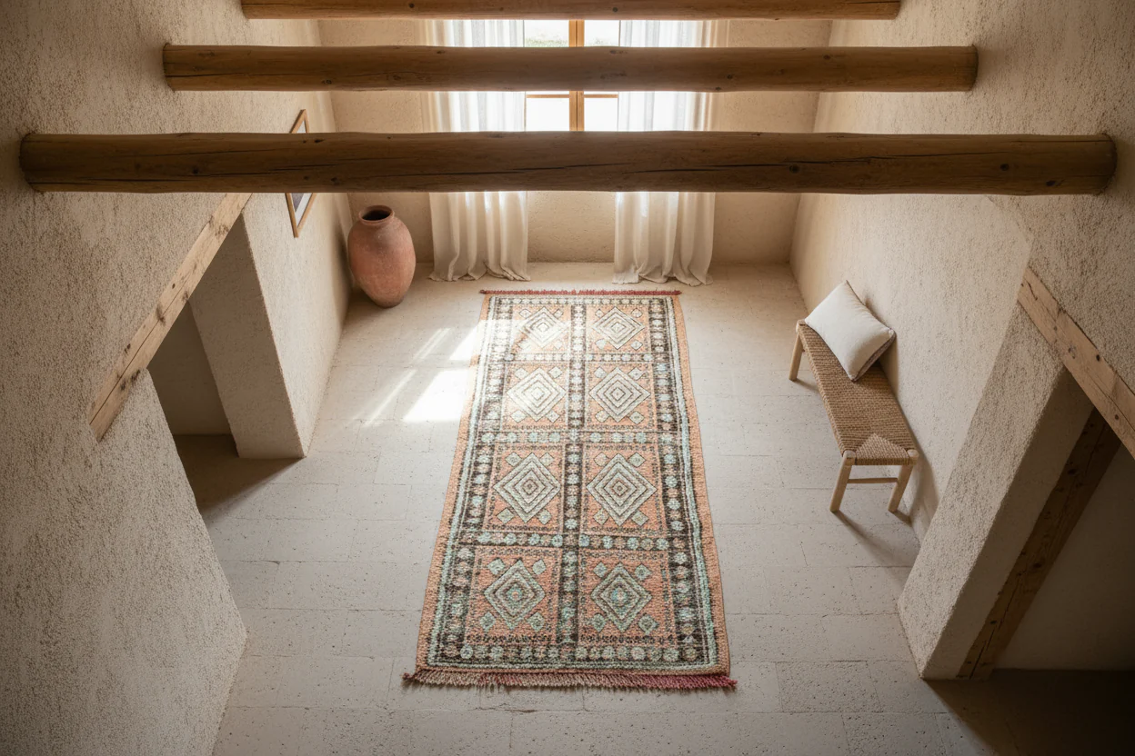 Vintage 1970s Handwoven Boujaad Rug, 340 x 140 cm, V-148 - Image 2