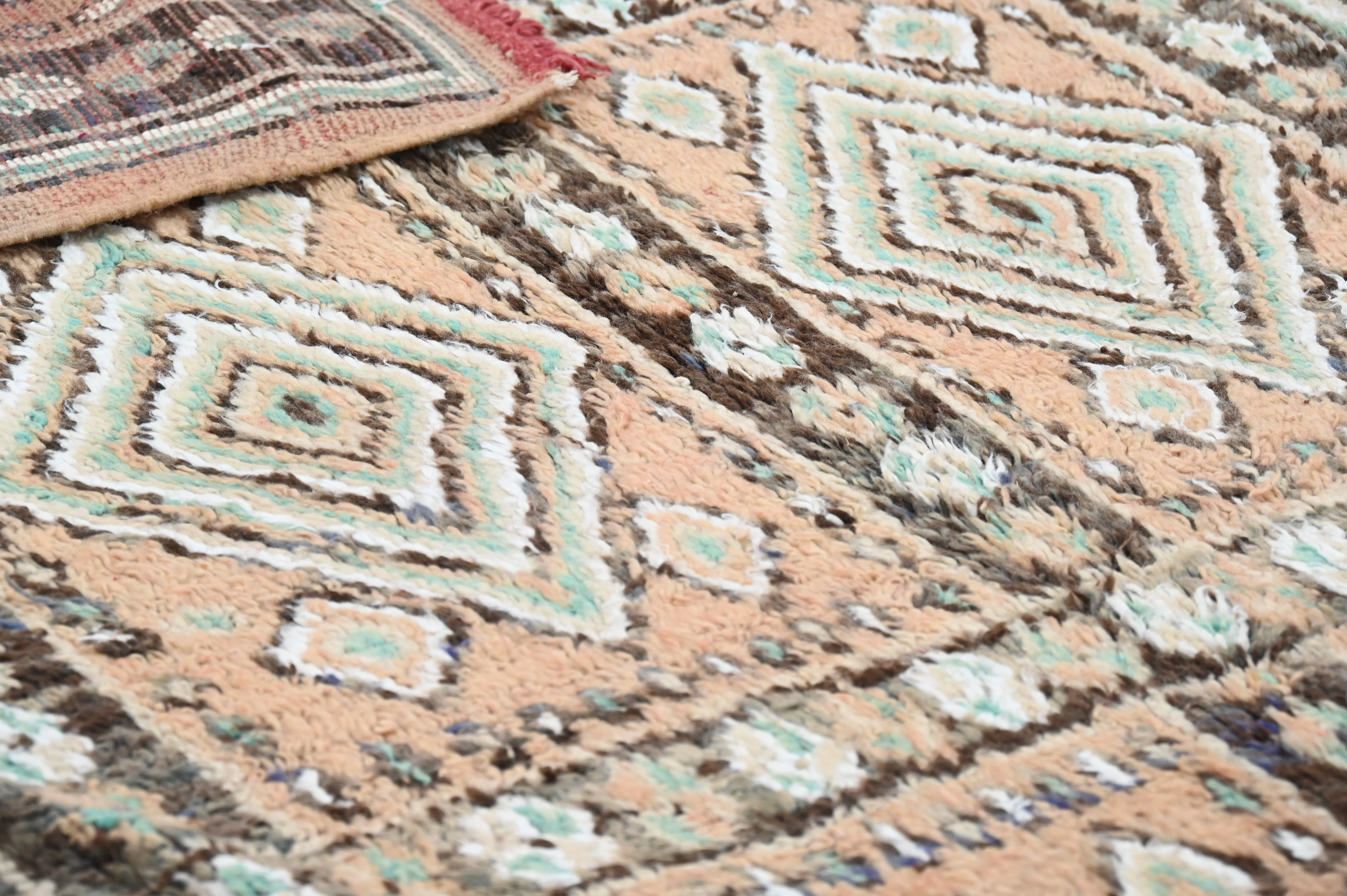 Vintage 1970s Handwoven Boujaad Rug, 340 x 140 cm, V-148 - Image 6