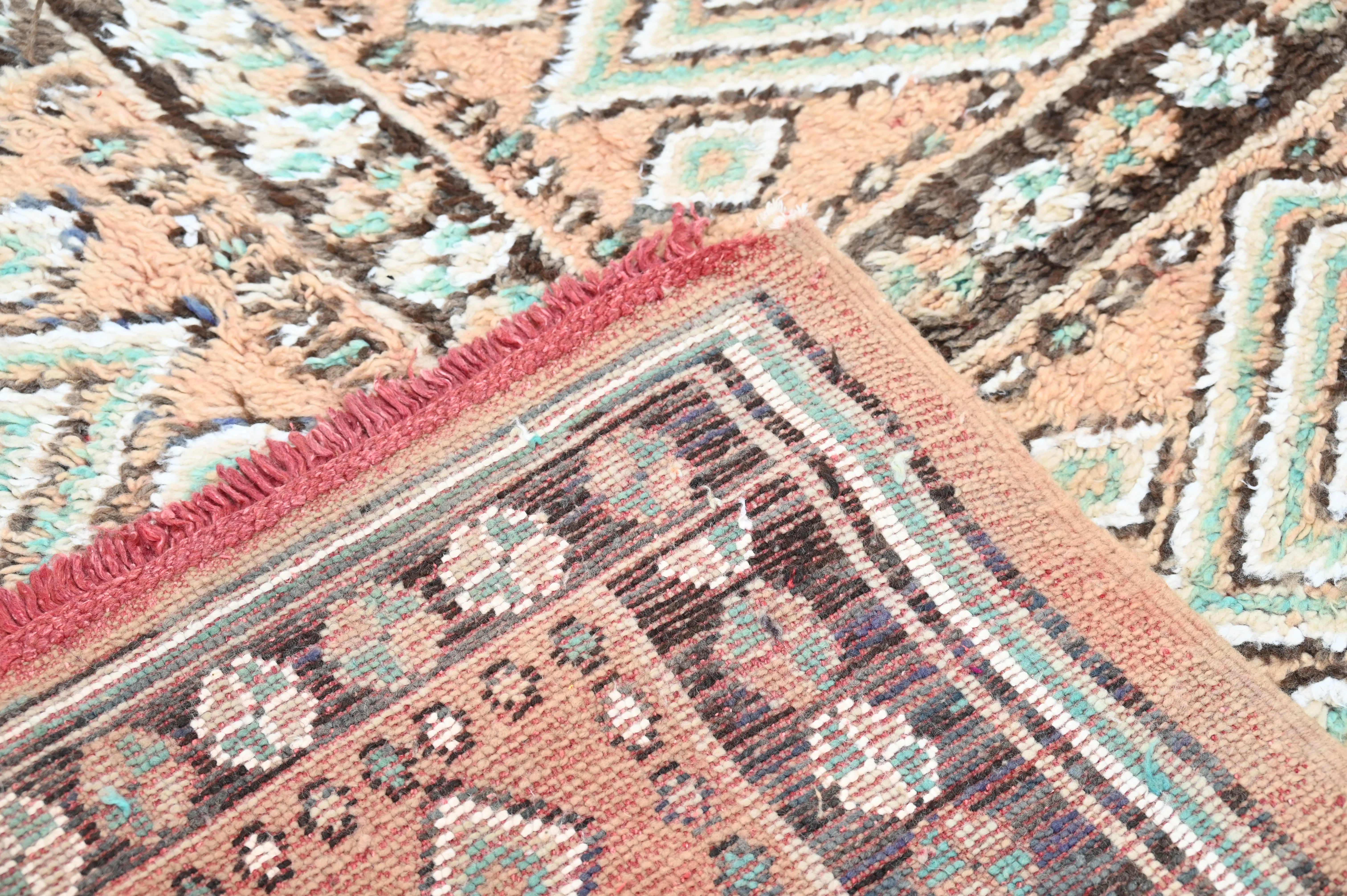 Vintage 1970s Handwoven Boujaad Rug, 340 x 140 cm, V-148 - Image 7