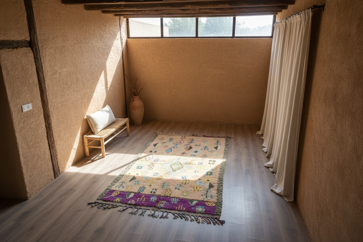 Vintage 1970s Handwoven Boujaad Rug, 350 x 135 cm, V-149 - Image 2
