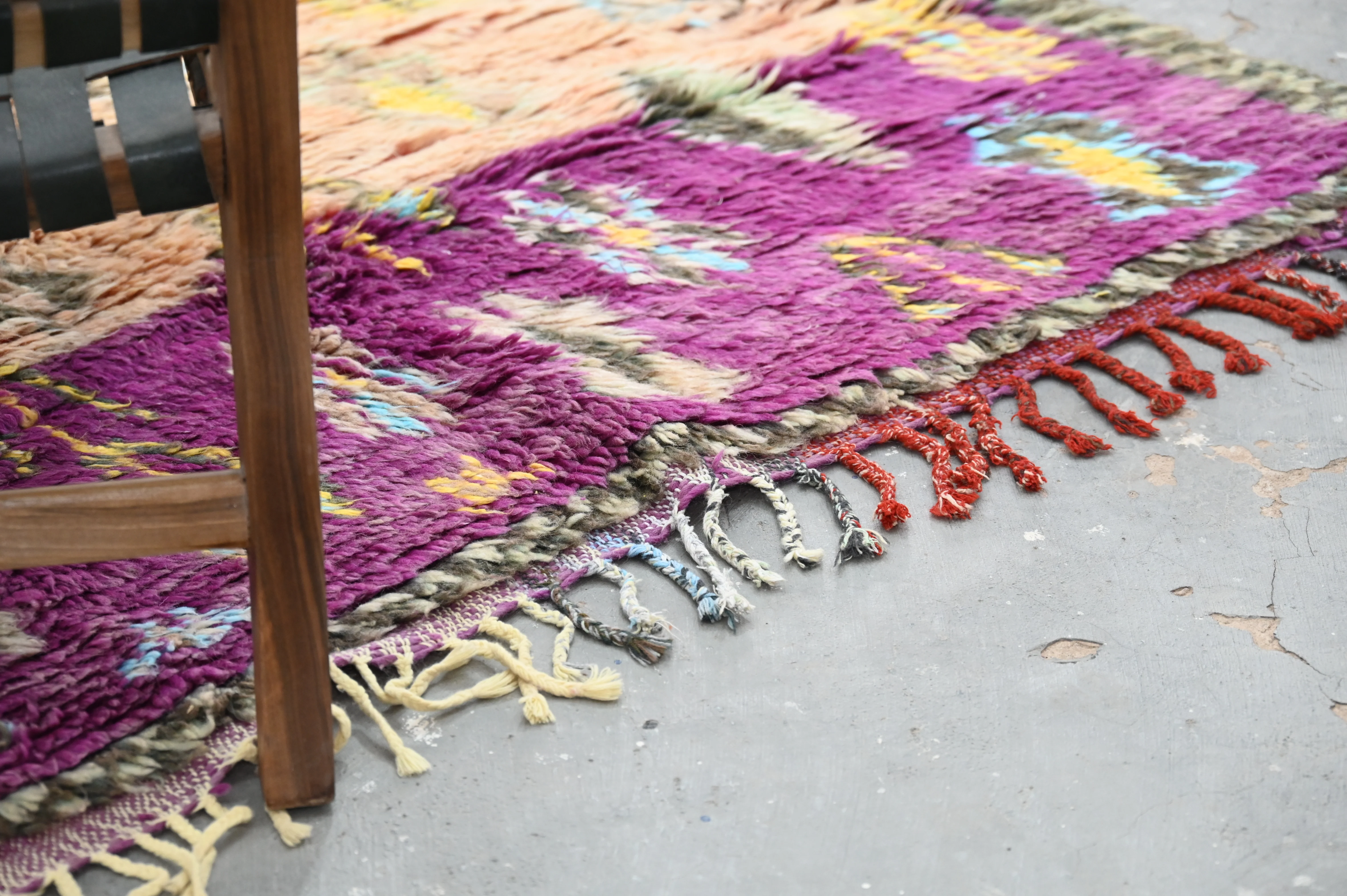 Vintage 1970s Handwoven Boujaad Rug, 350 x 135 cm, V-149 - Image 7