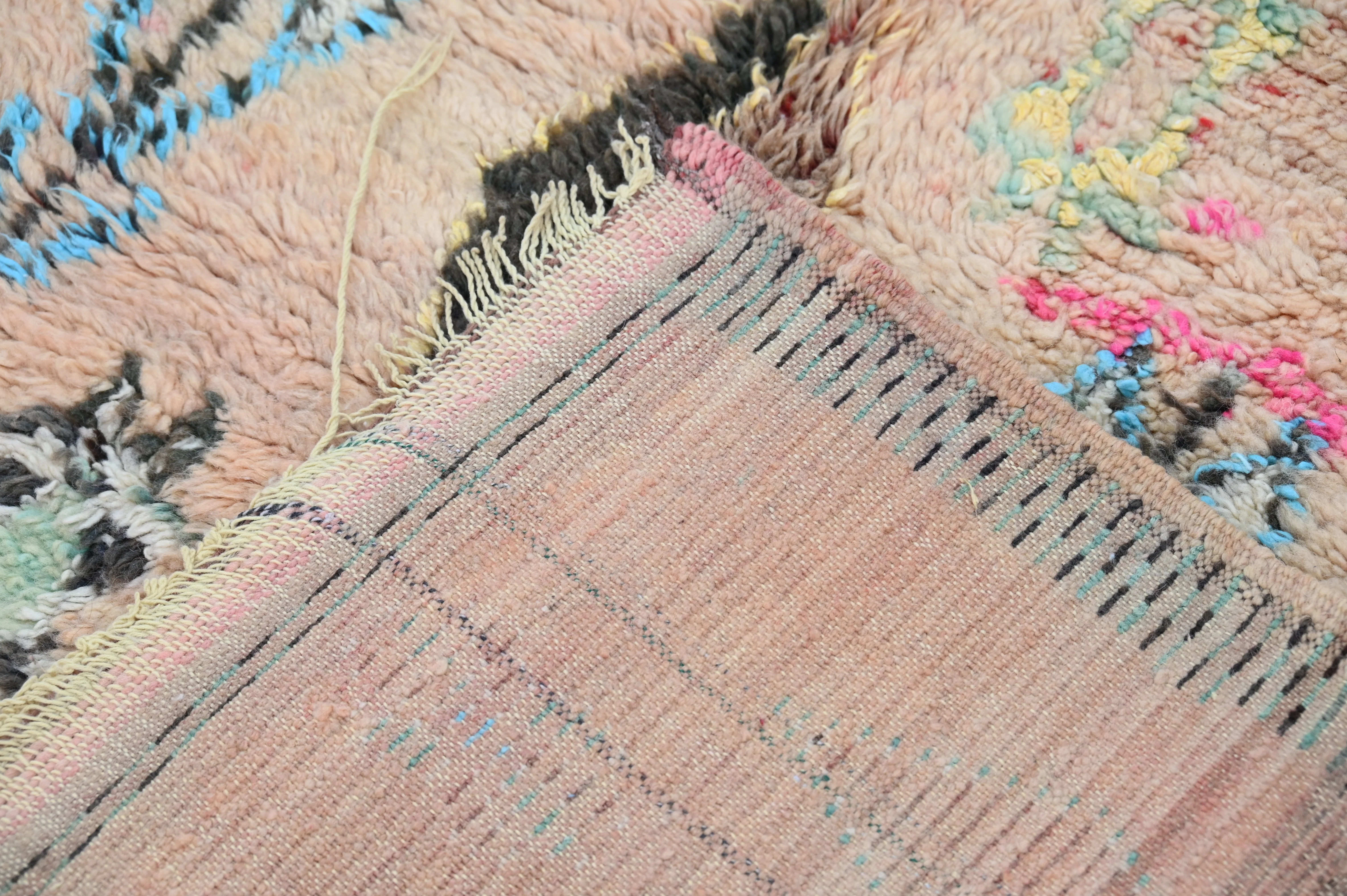 Vintage 1970s Handwoven Boujaad Rug, 350 x 135 cm, V-149 - Image 8