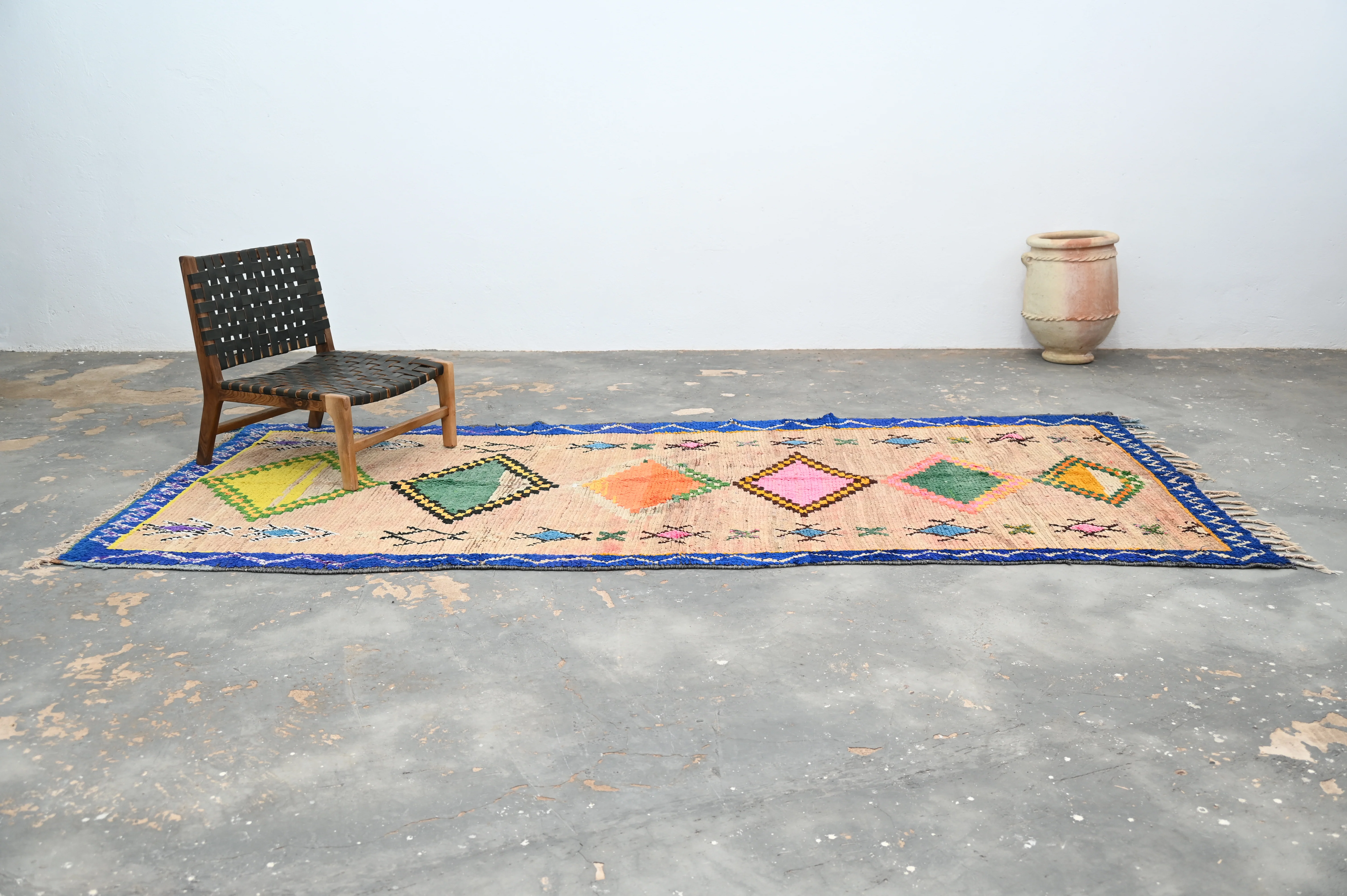Vintage 1970s Handwoven Boujaad Rug, 355 x 150 cm, V-141 - Image 7