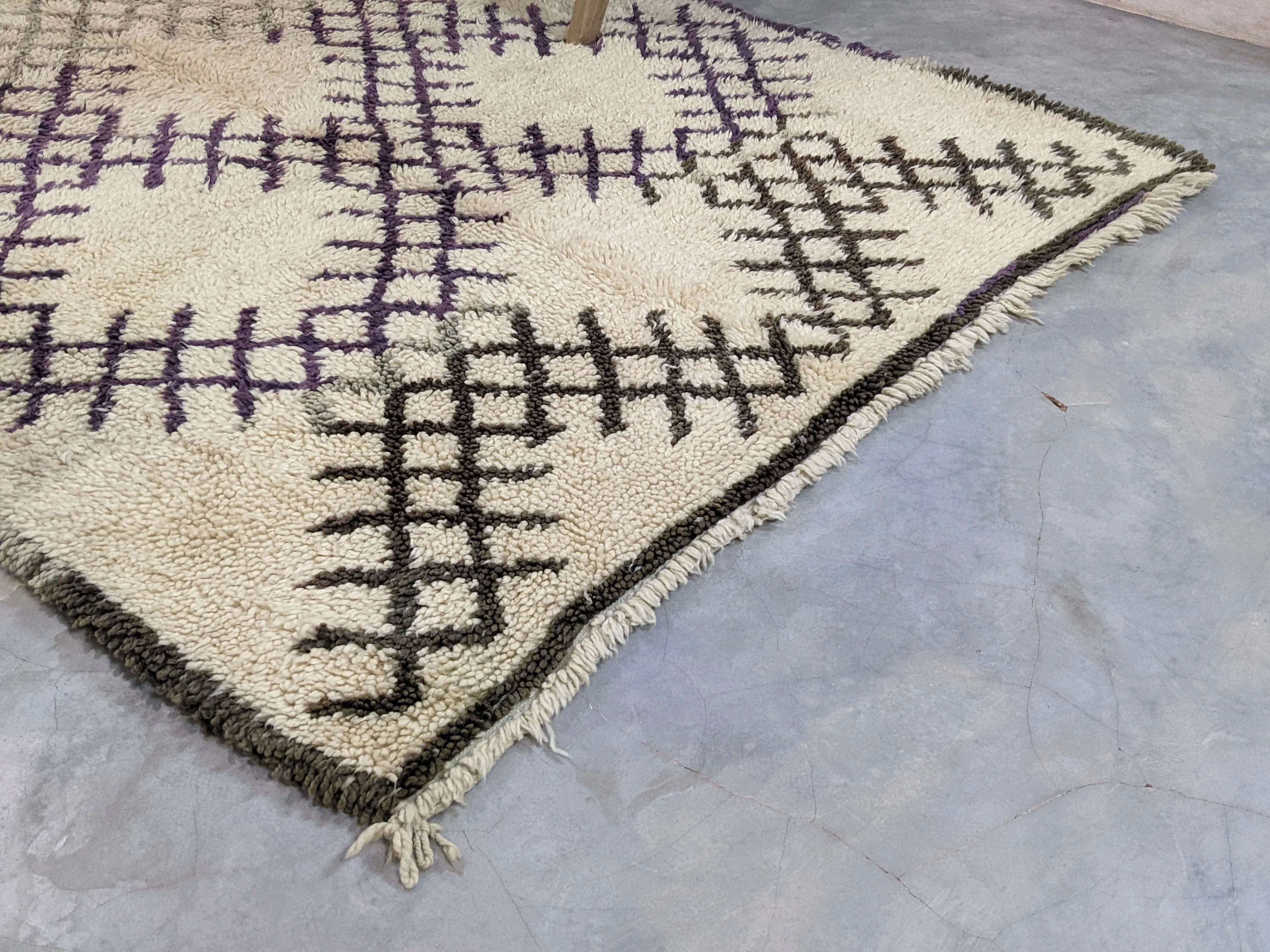 Vintage 1980s Beni Ouarain Handwoven Rug, 280 x 170 cm || 9,19 x 5,58 feet, V-7508 - Image 5