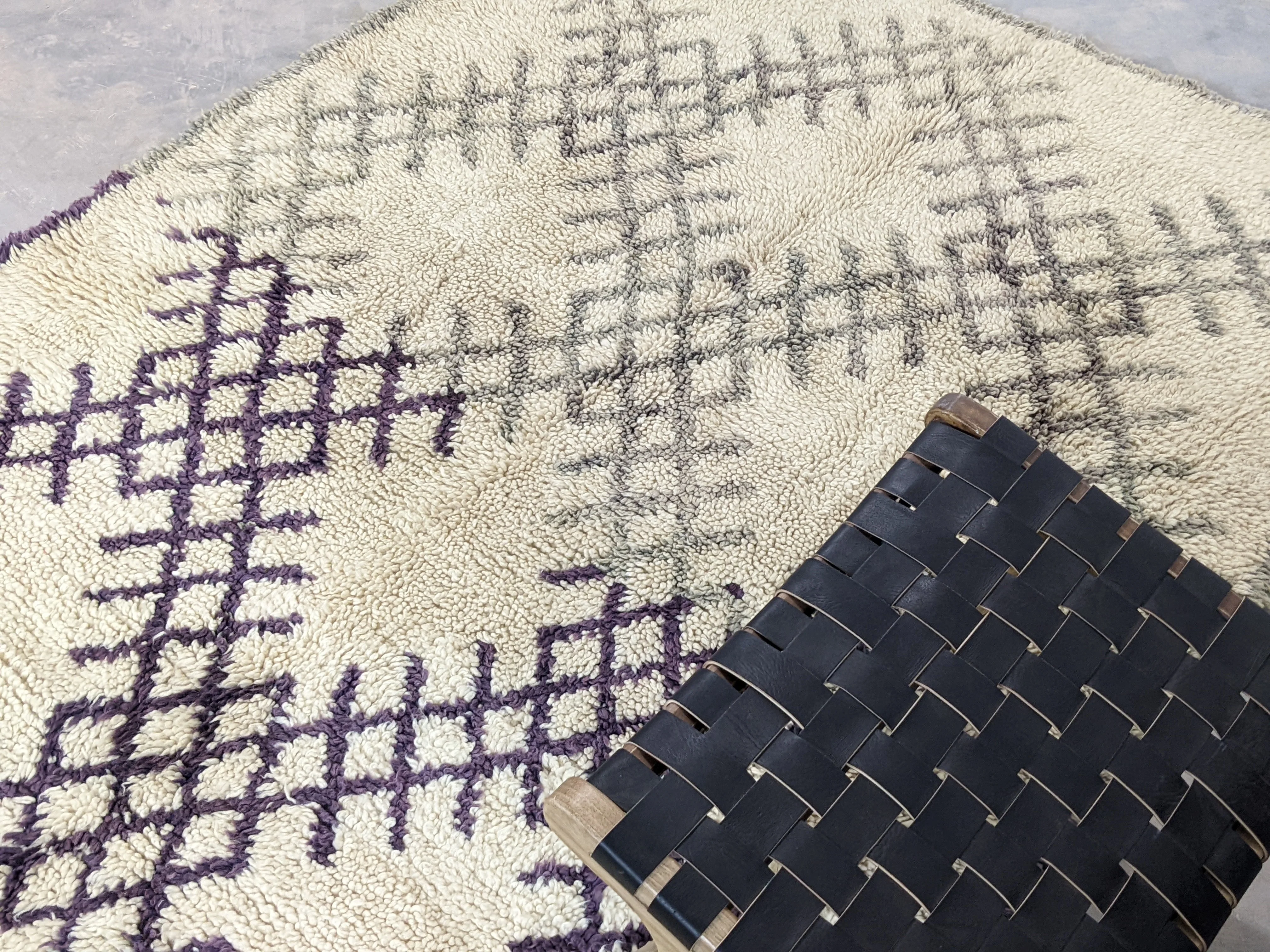 Vintage 1980s Beni Ouarain Handwoven Rug, 280 x 170 cm || 9,19 x 5,58 feet, V-7508 - Image 7