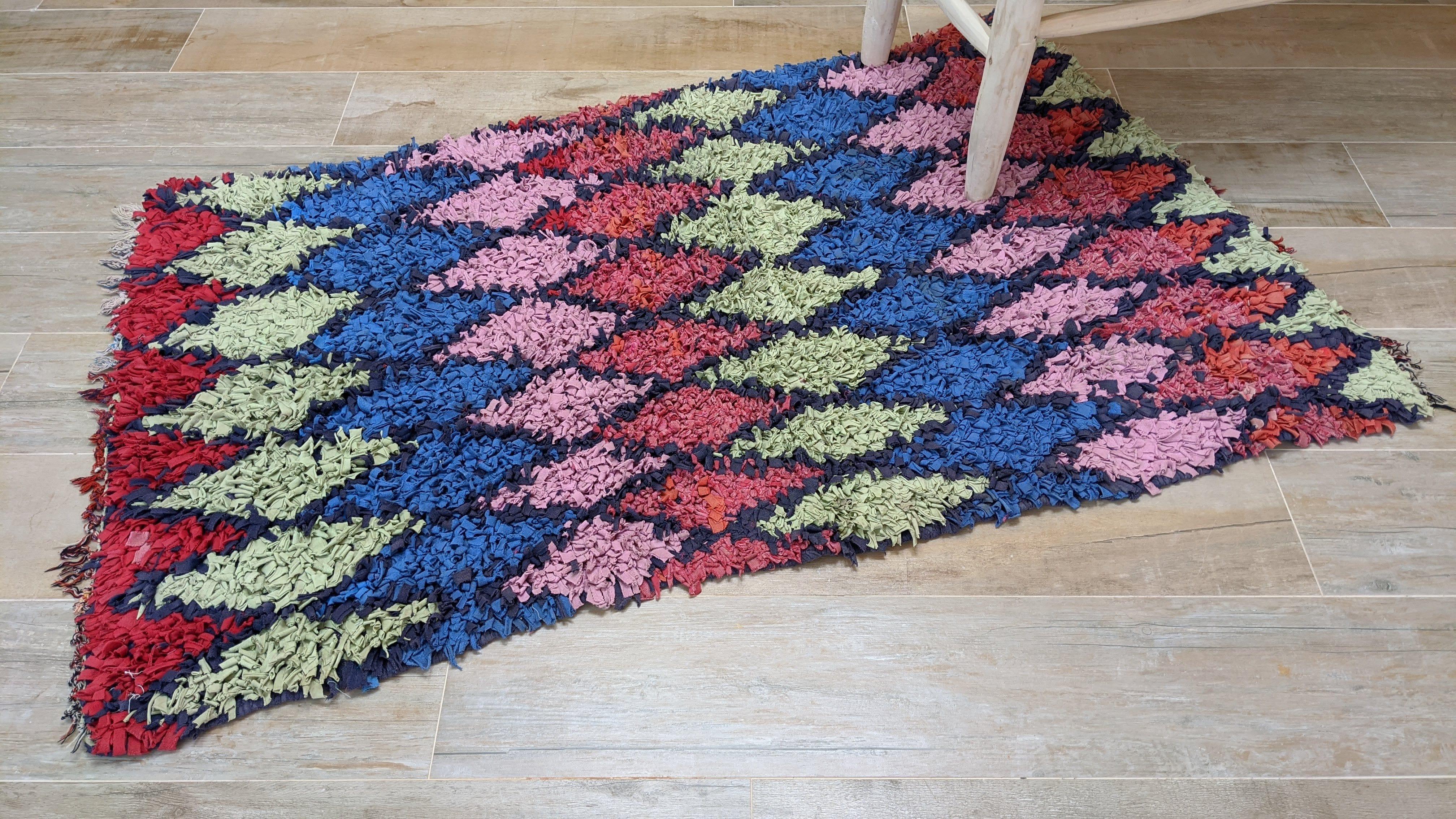 Vintage Boucherouite Rug - 150 x 88 cm || 4.92 x 2.89 feet - Image 4