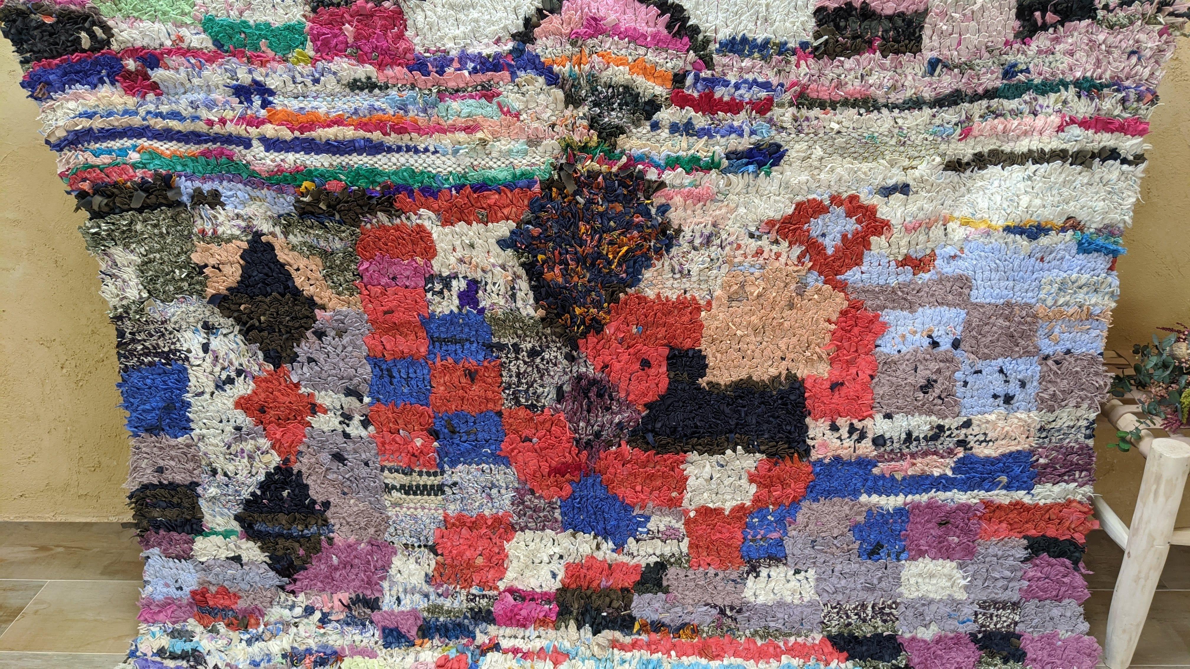 Vintage Boucherouite Rug - 160 x 160 cm || 5.25 x 5.25 feet - Image 3